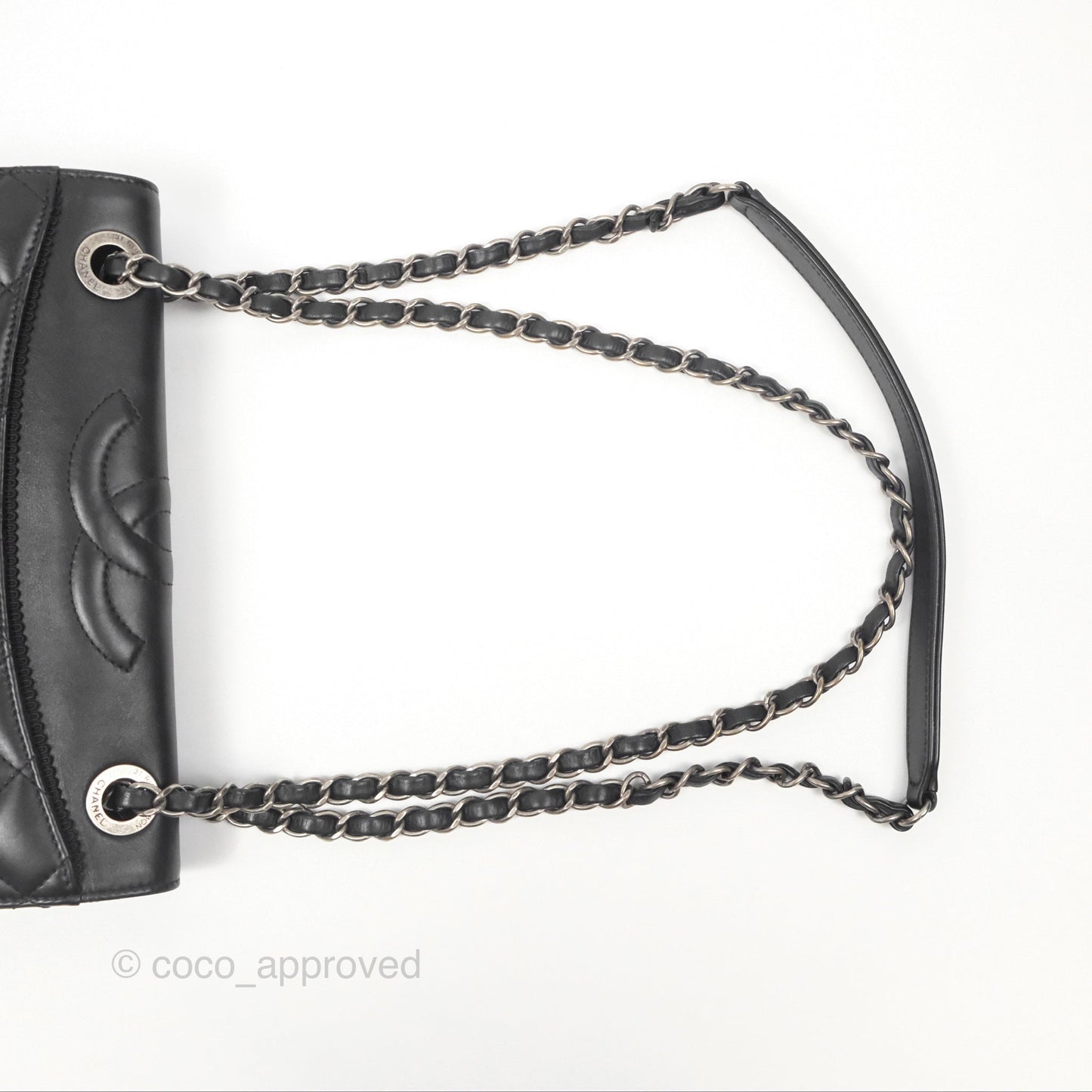 Chanel Quilted Ballerina Small Flap Bag Black Lambskin Ruthenium Hardware