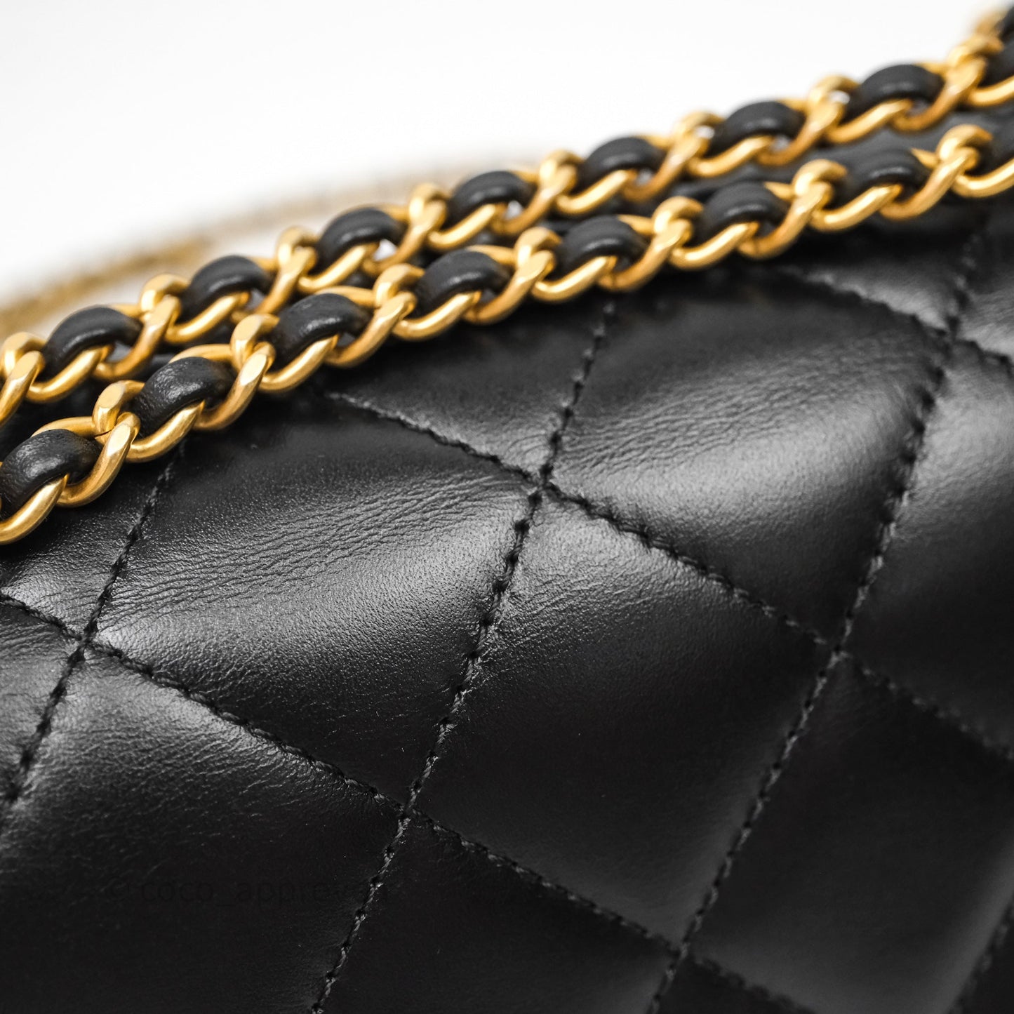 Chanel Mini Perfect Fit Adjustable Quilted Black Calfskin Aged Gold Hardware