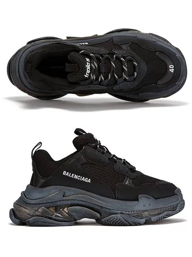 Luxury Balenciaga Triple S Sneakers Clear Sole Black
