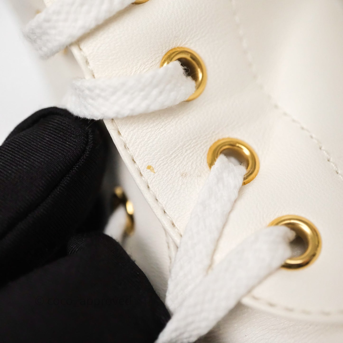 Chanel Logo Wedge Combat Boots White Size 38.5