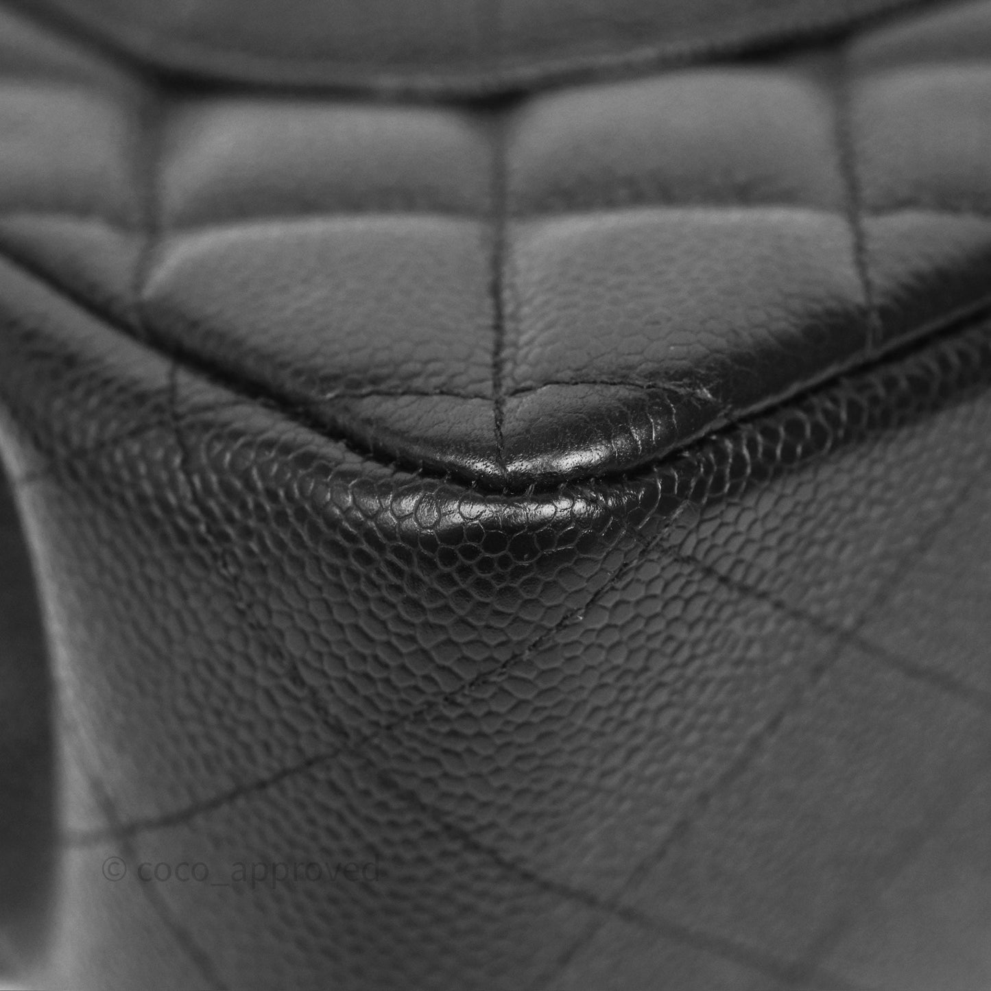 Chanel Jumbo Double Flap Quilted Black Caviar Gold Hardware⁣⁣
