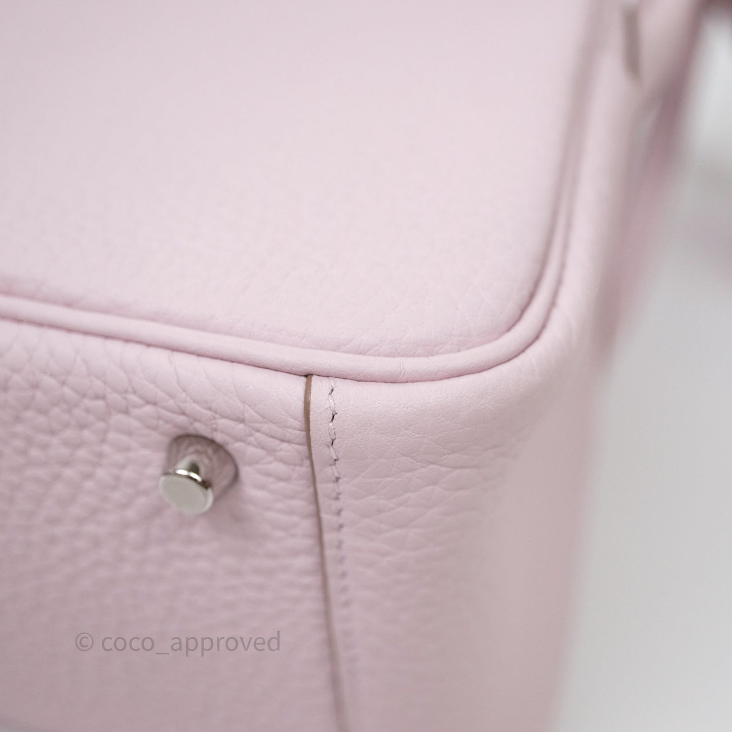Hermès Mini Lindy 20 Mauve Pâle 09 Clemence Palladium Hardware