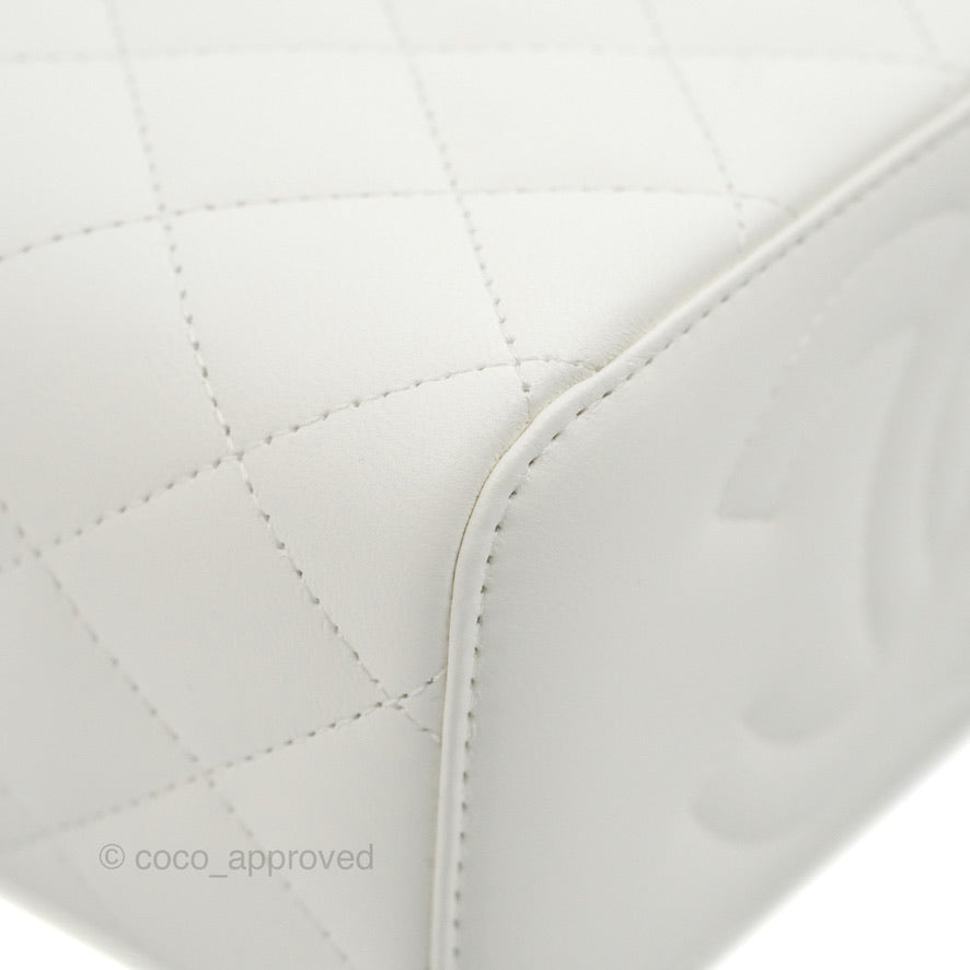 Chanel Ball Crush Vanity with Chain White Lambskin Gold Hardware