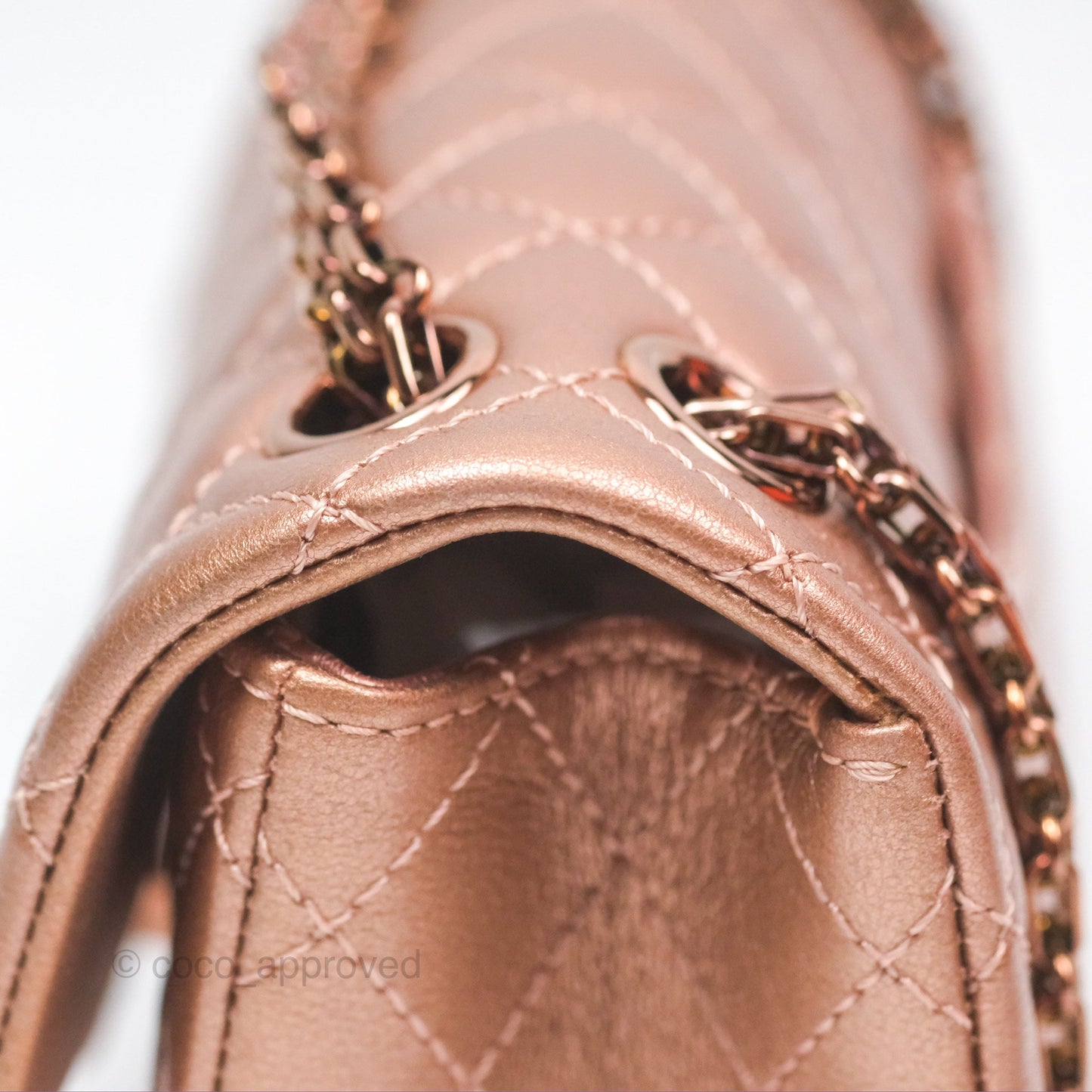 Chanel Mini Reissue 224 Copper Metallic Calfskin Rose Gold