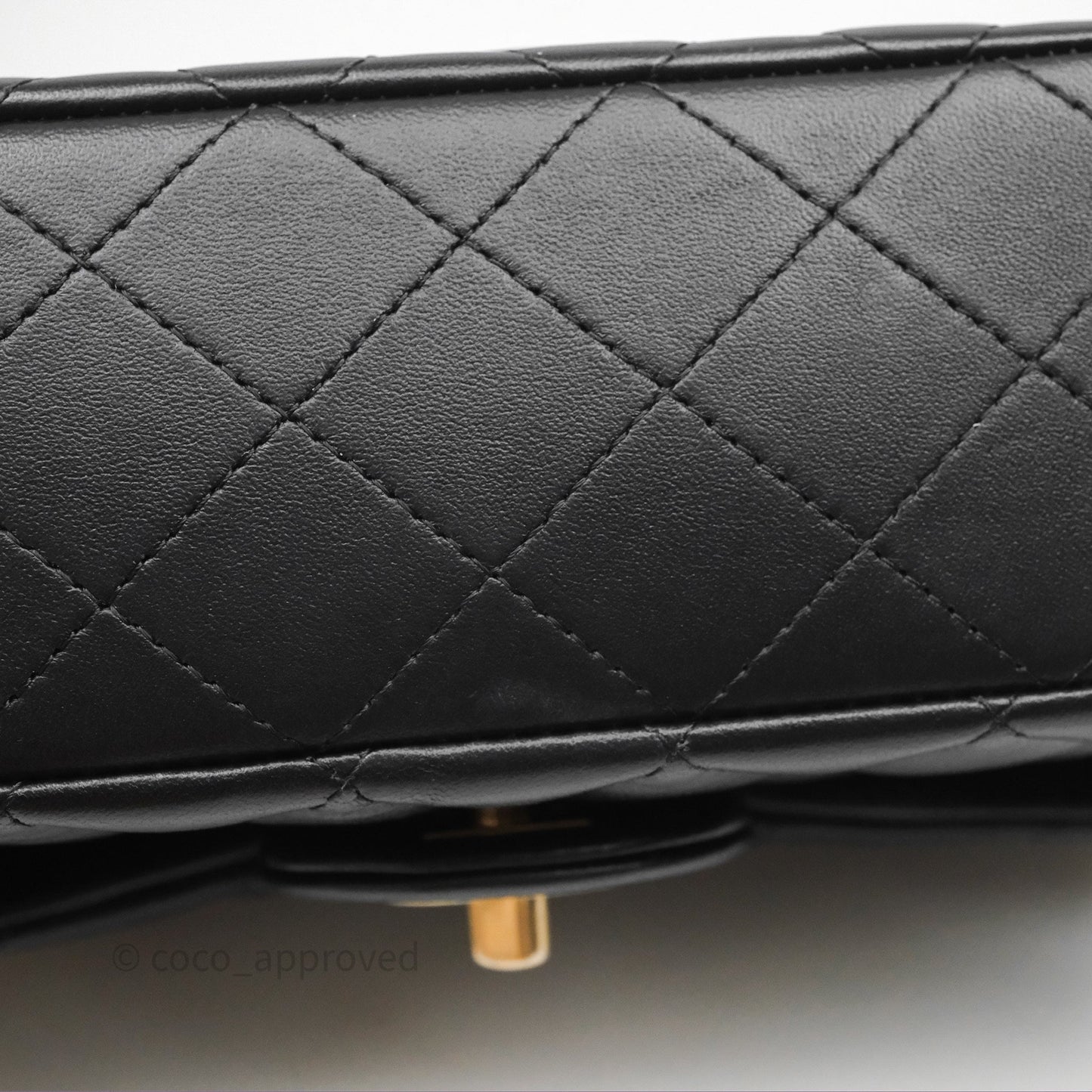 Chanel Metal Top Handle Mini Rectangular Flap Bag Black Lambskin Aged Gold Hardware