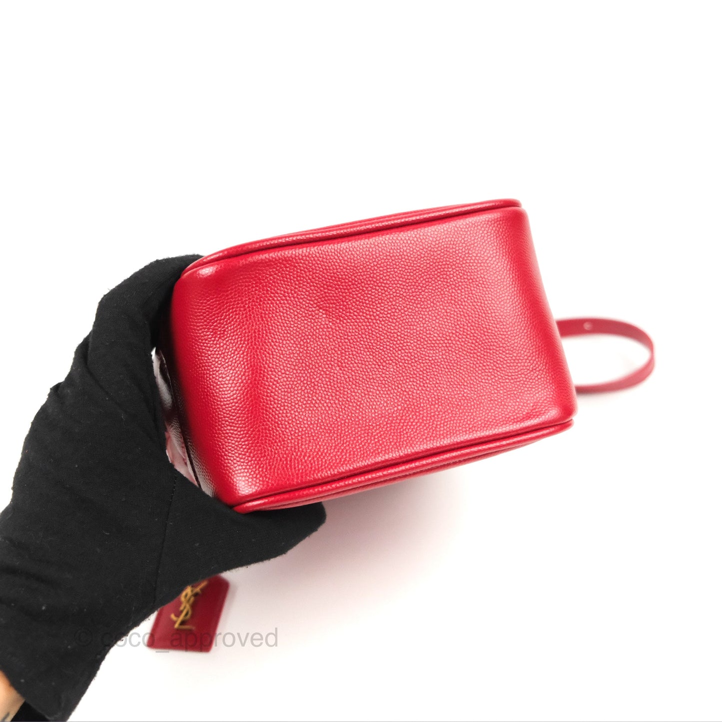 Saint Laurent 80's Vanity Bag Quilted Red Grained Calfskin