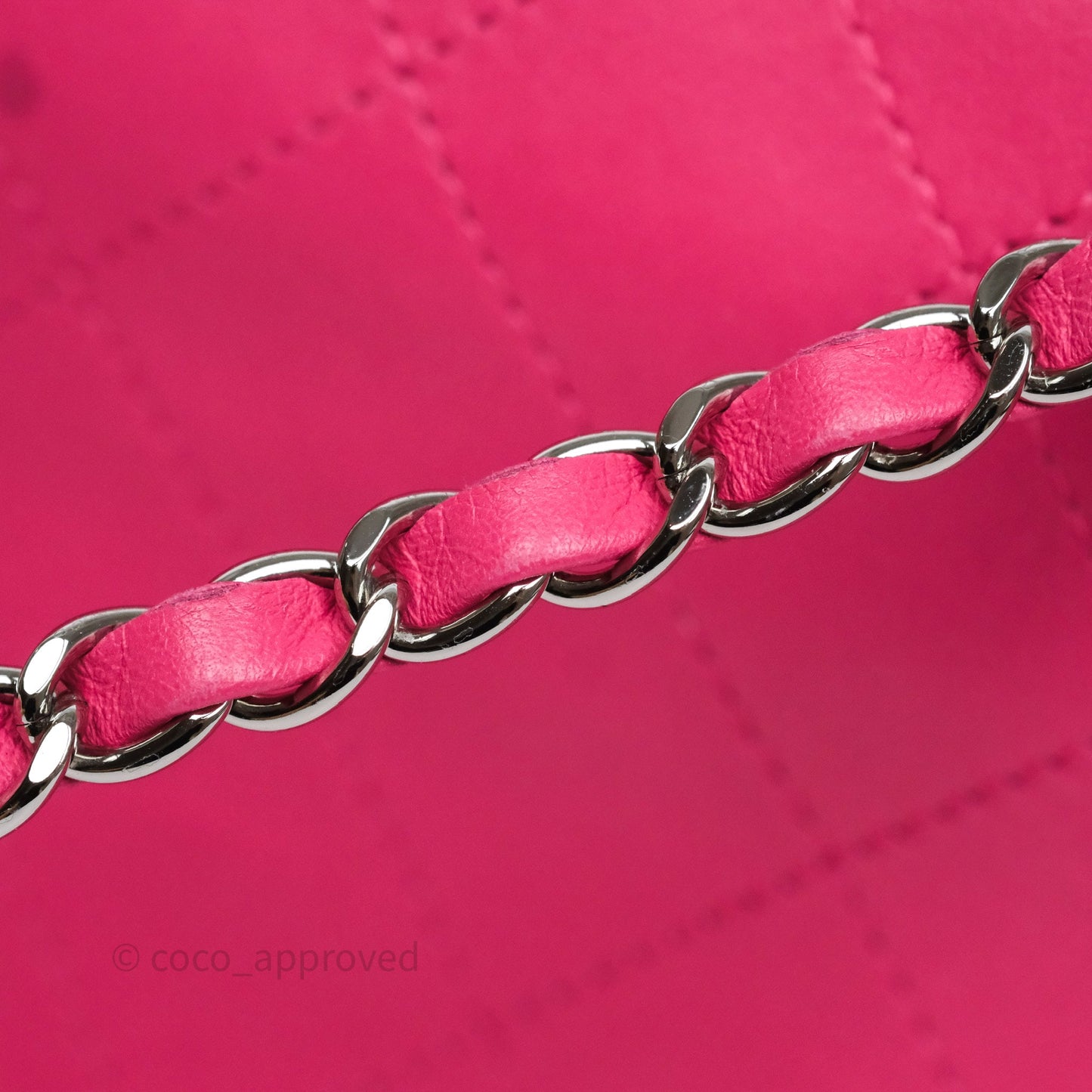 Chanel Stitched Double Flap Bag Pink Calfskin Silver Hardware