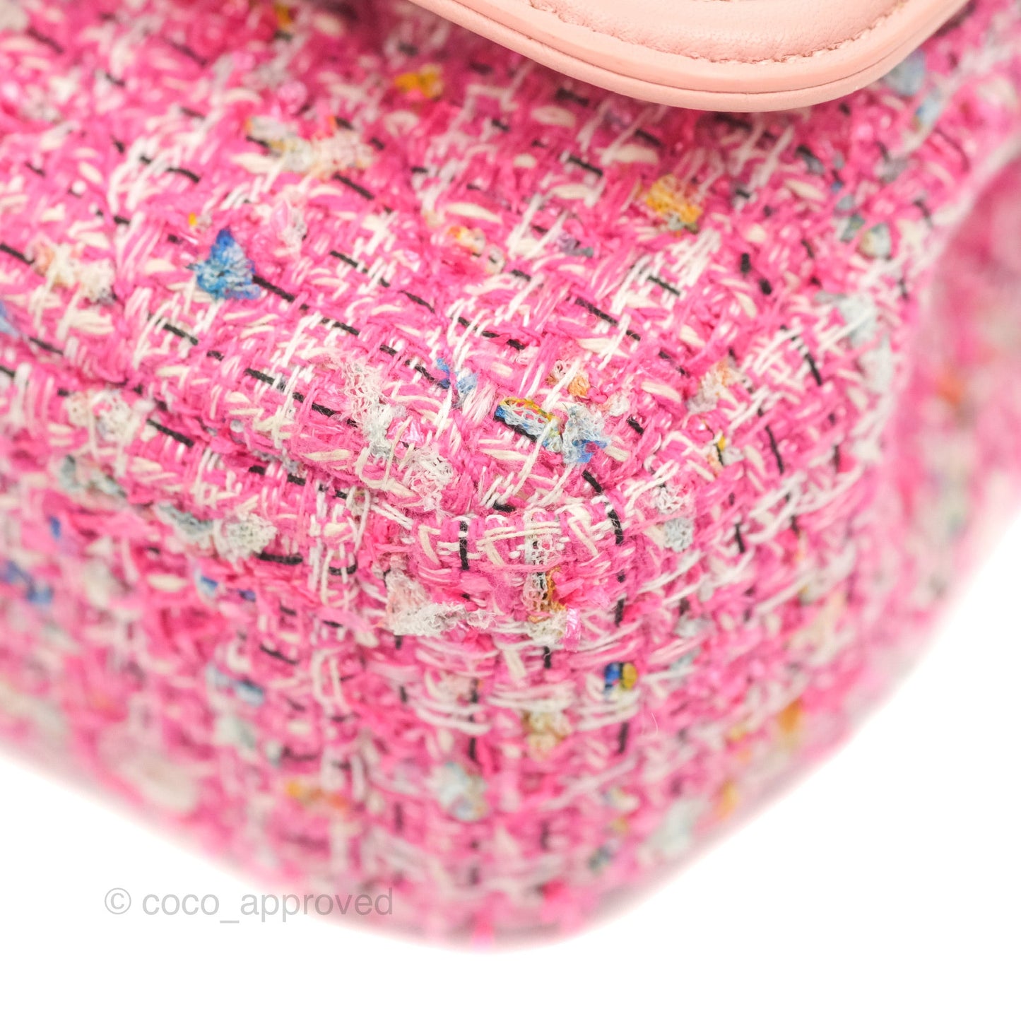 Chanel Quilted Small CC Filigree Flap Pink Tweed