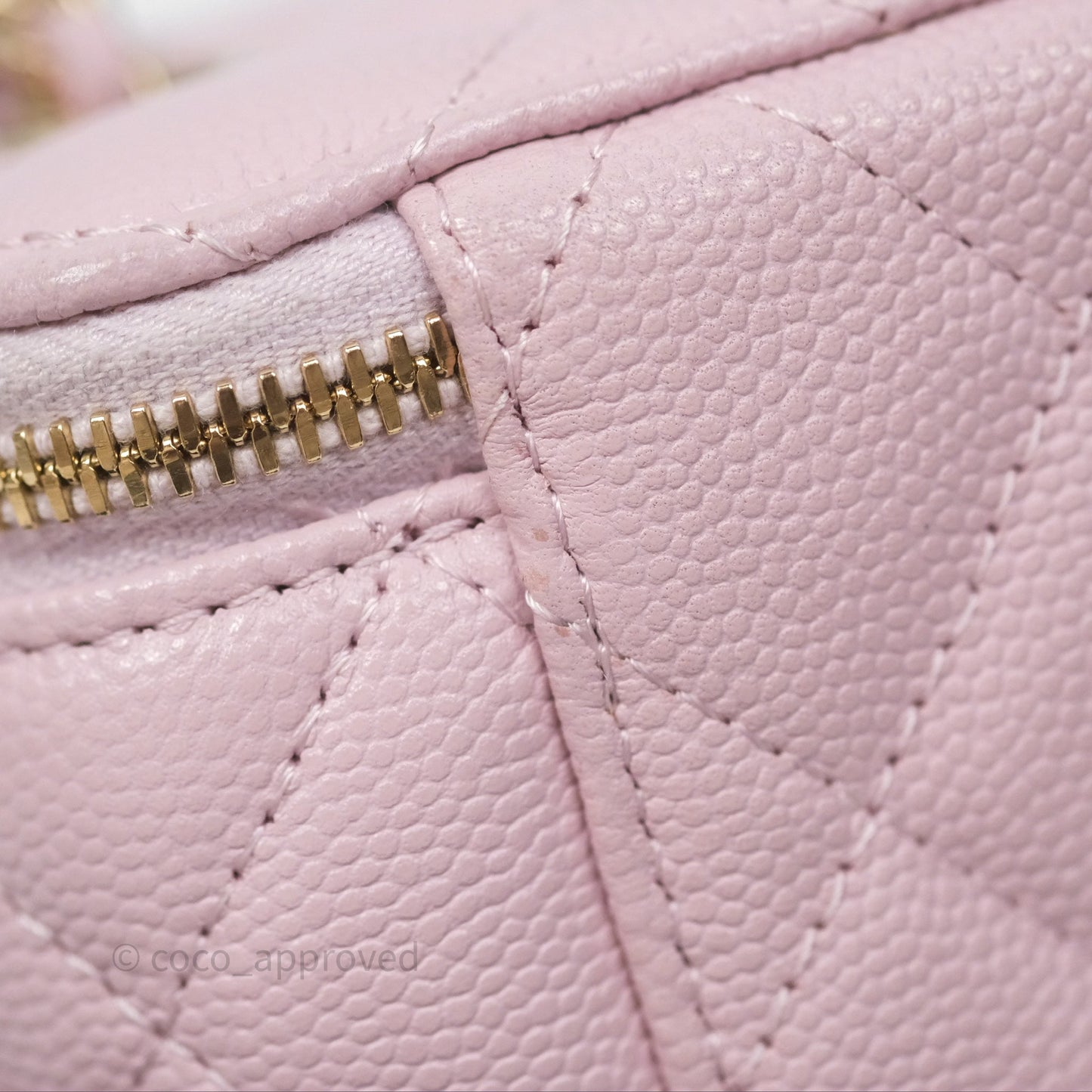 Chanel Mini Vanity With Chain Lilac Caviar Gold Hardware
