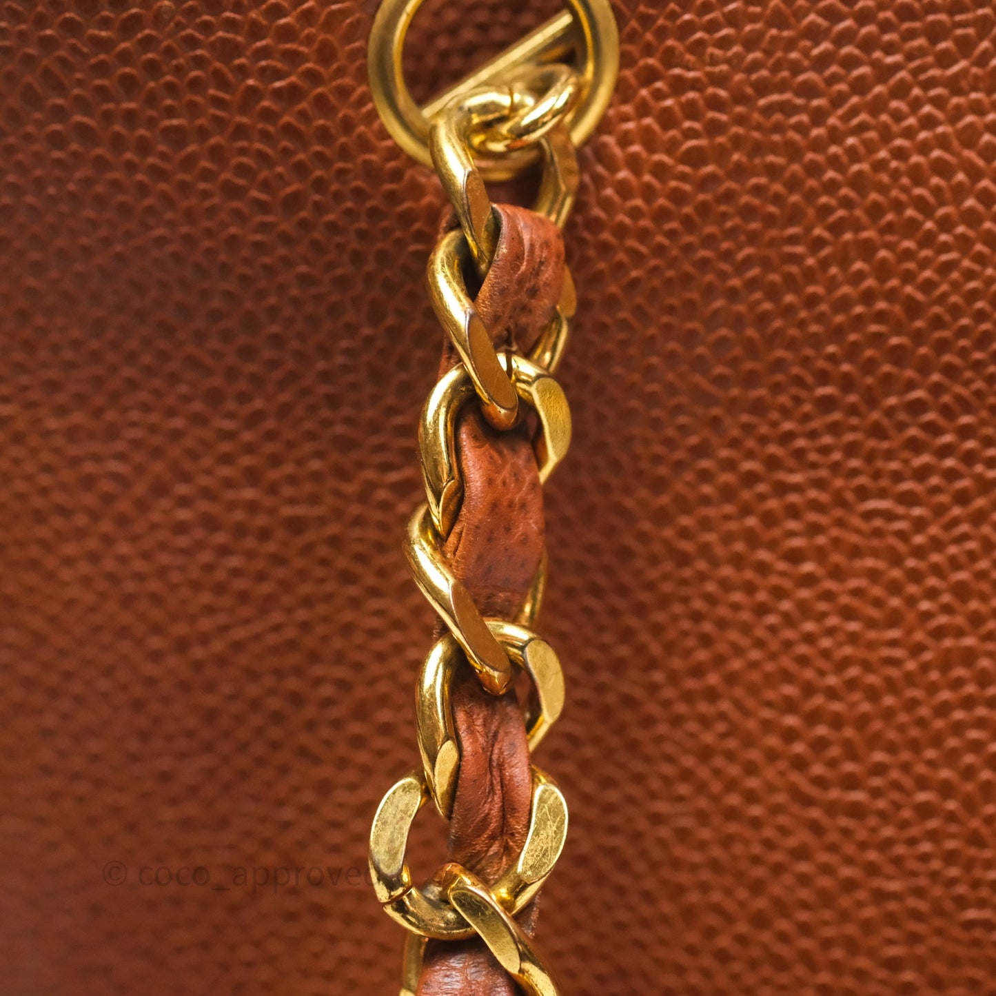 Chanel Vintage Tote Caramel Caviar 24K Gold Hardware