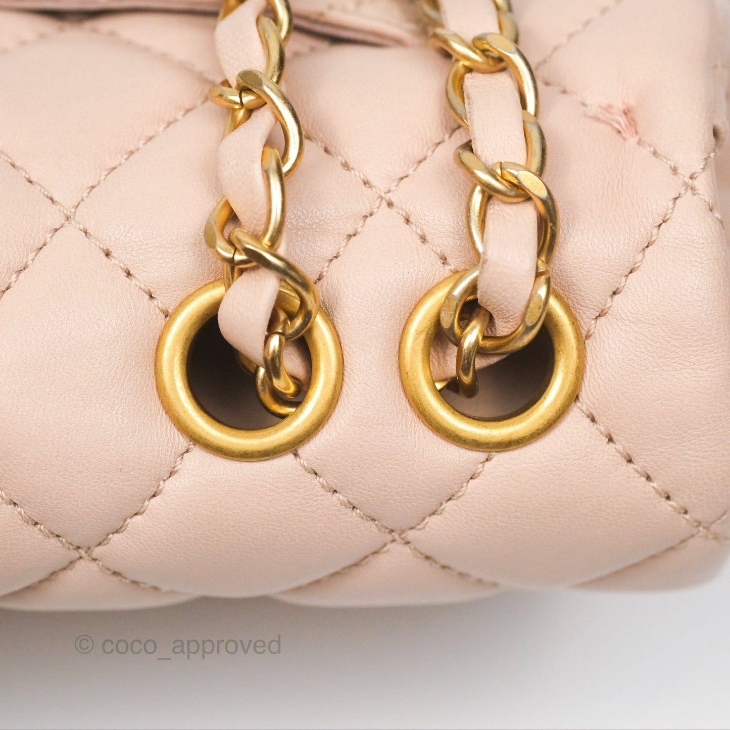 Chanel Flap Bag Pink Aged Gold Hardware
