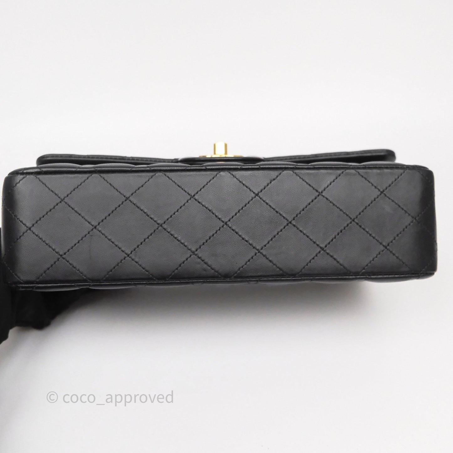 Chanel Classic M/L Medium Flap Quilted Black Lambskin Gold Hardware