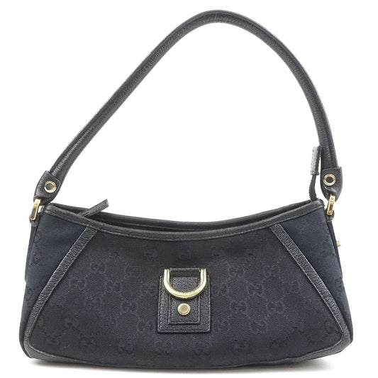 Luxury Gucci Abbey GG Canvas Leather Shoulder Bag Pouch Black 130939