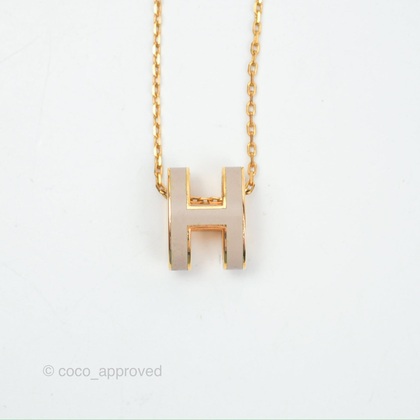 Hermès Pop H Marron Glace Pendant Necklace Gold Hardware