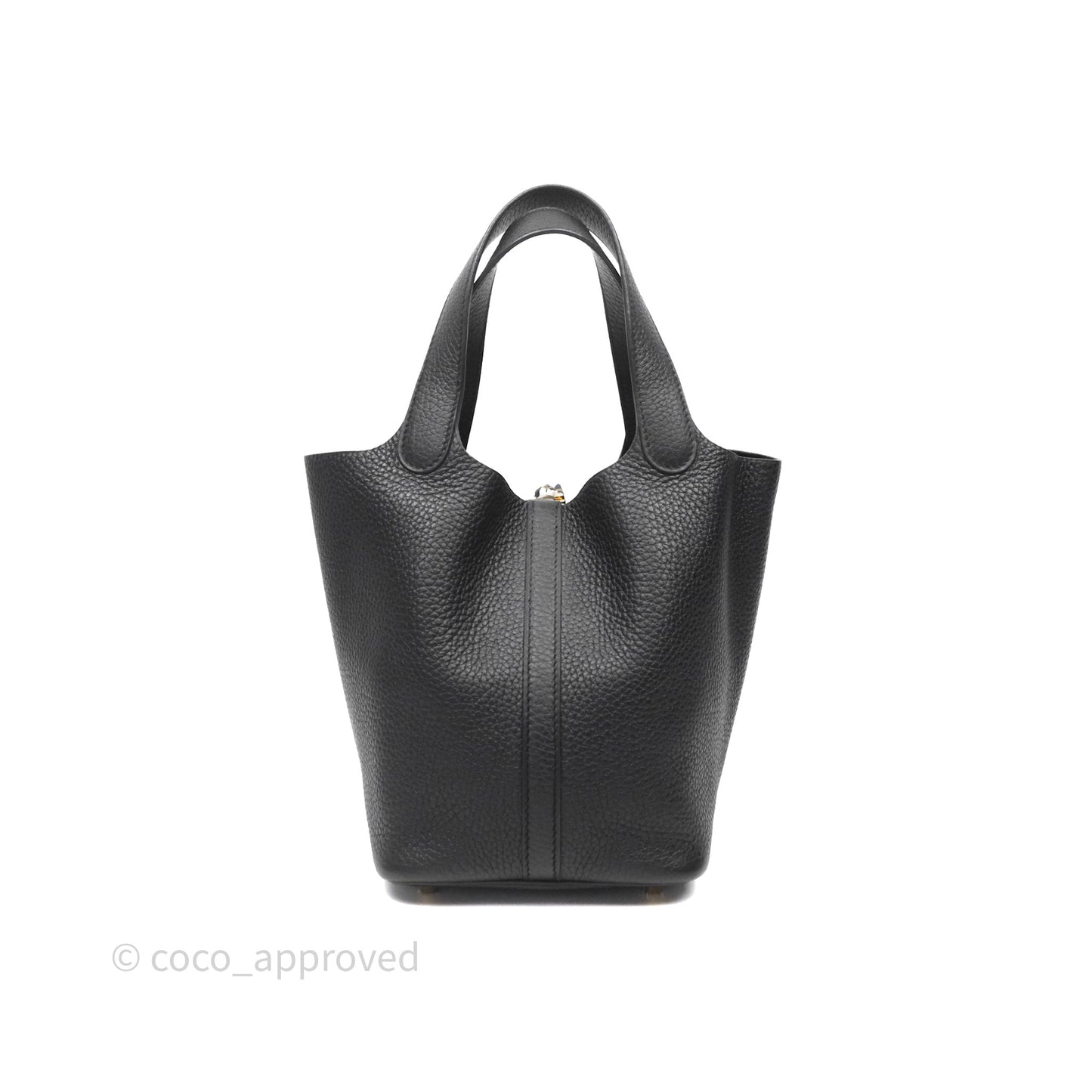 Hermès Picotin 18 Black Noir 89 Clemence Gold Hardware