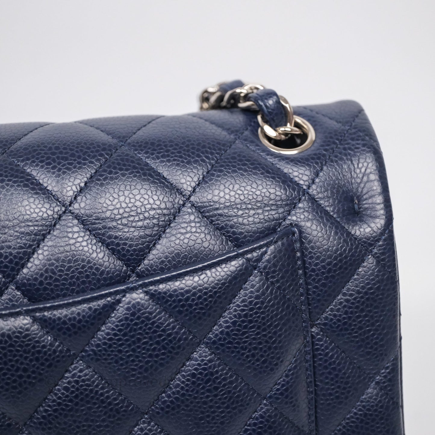 Chanel Jumbo Double Flap Navy Caviar Silver Hardware⁣⁣