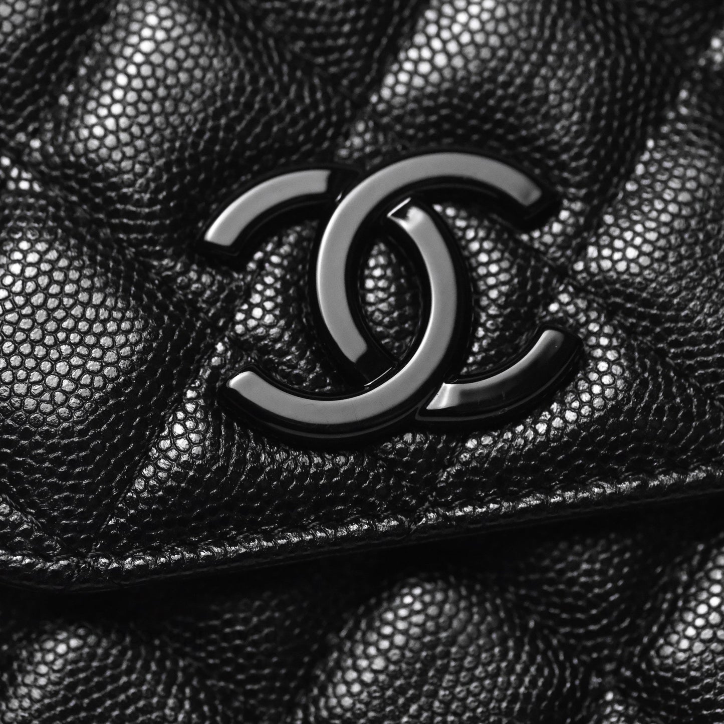 Chanel Incognito Phone Holder So Black Caviar Black Hardware