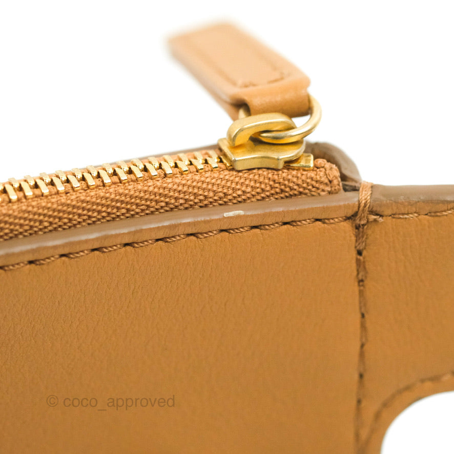Chanel Flap Waist Bag with Leather & Tweed Coin Purses Dark Beige Calfskin