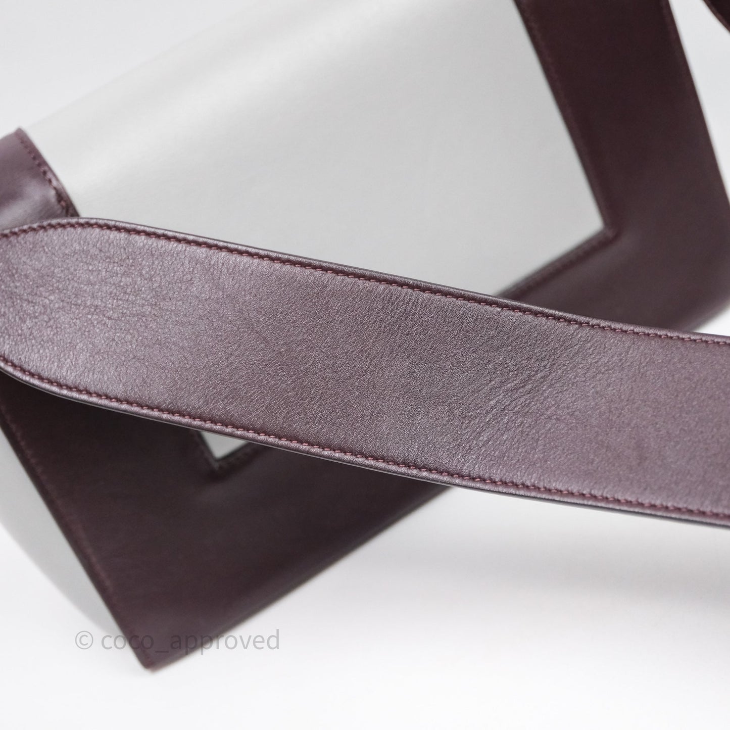 Celine Medium Frame Bag Burgundy / Pearl Blue Calfskin Silver Hardware