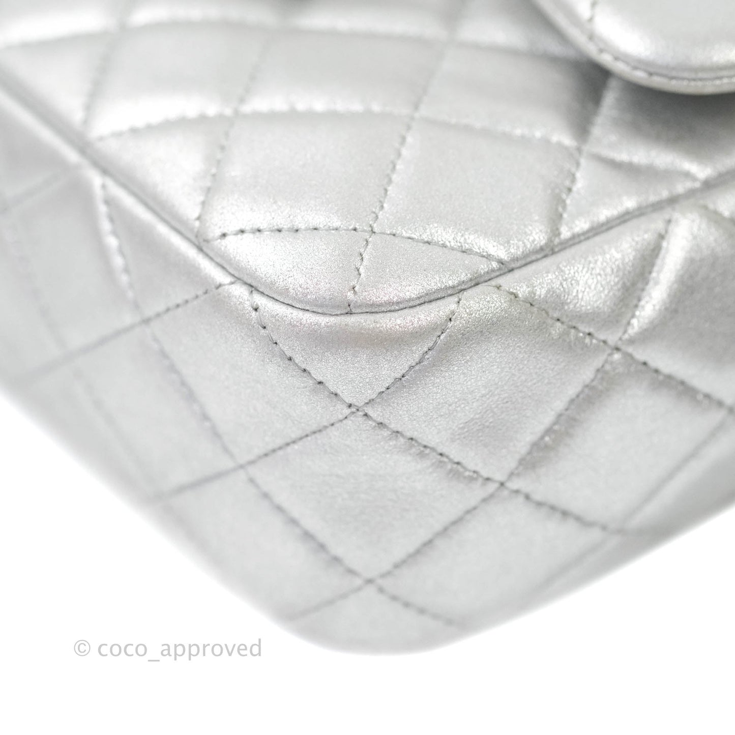 Chanel Quilted Small Metallic Silver Backpack in Seoul Lambskin Silver Hardware