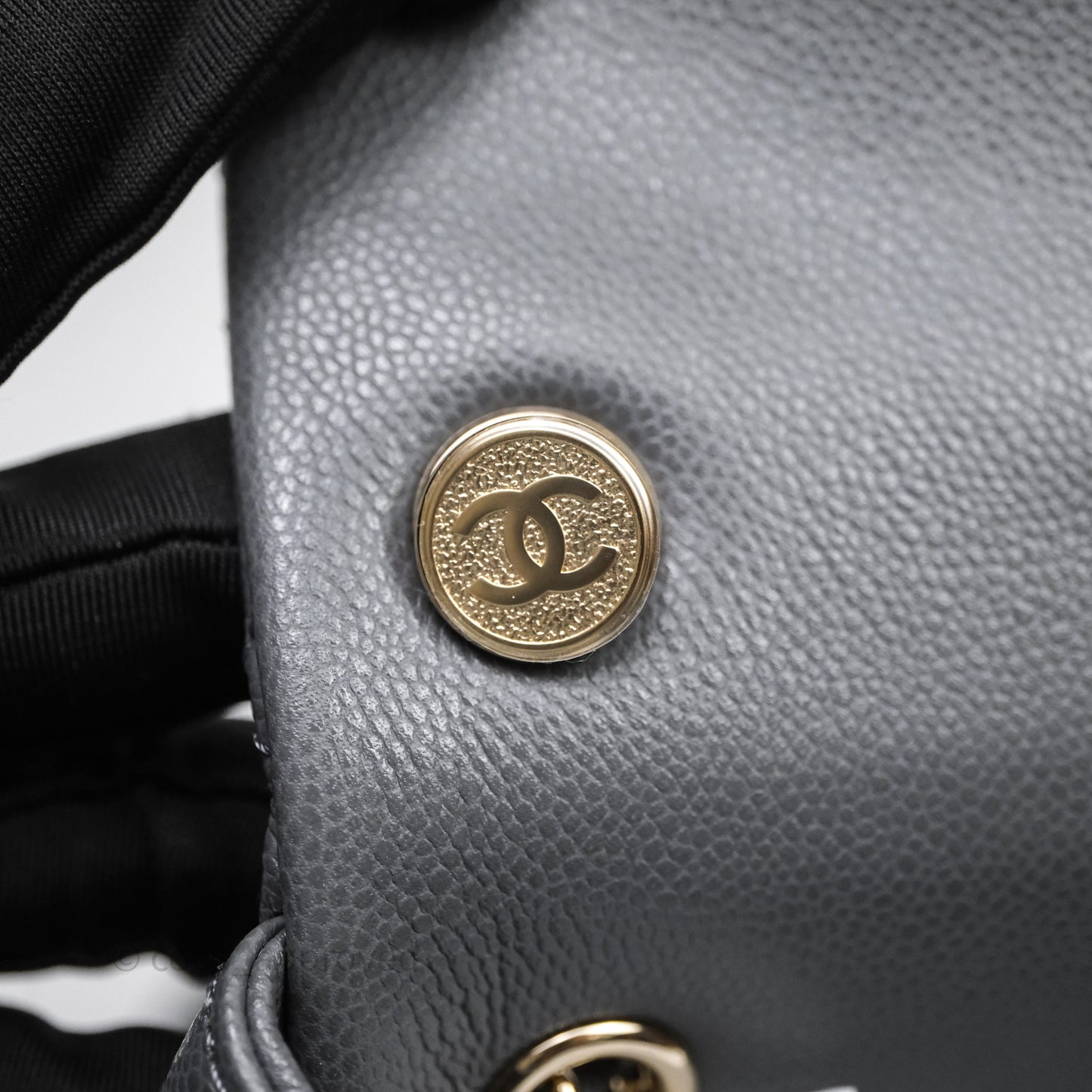 Chanel Small Duma Backpack Dark Grey Caviar Gold Hardware 23K