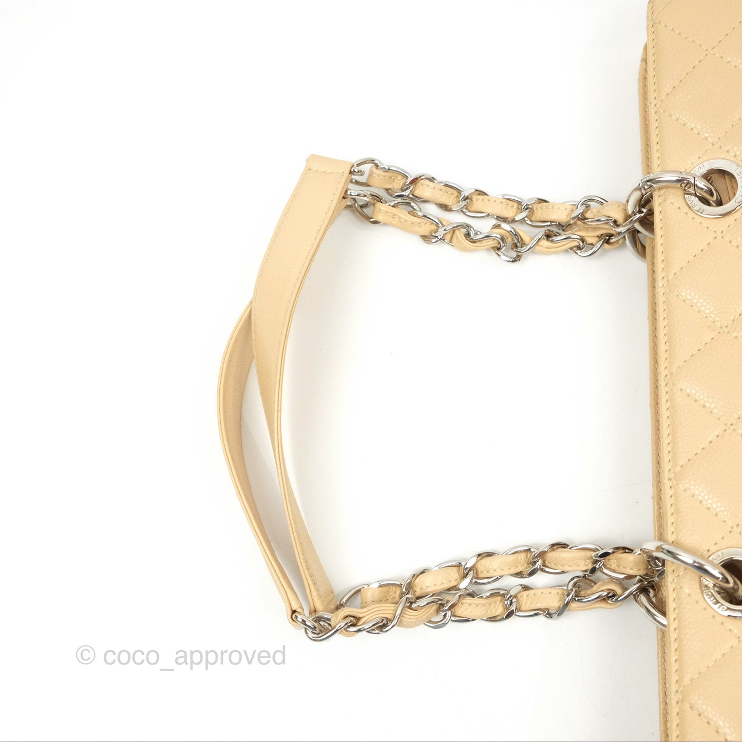 Chanel GST Beige Caviar Silver Hardware