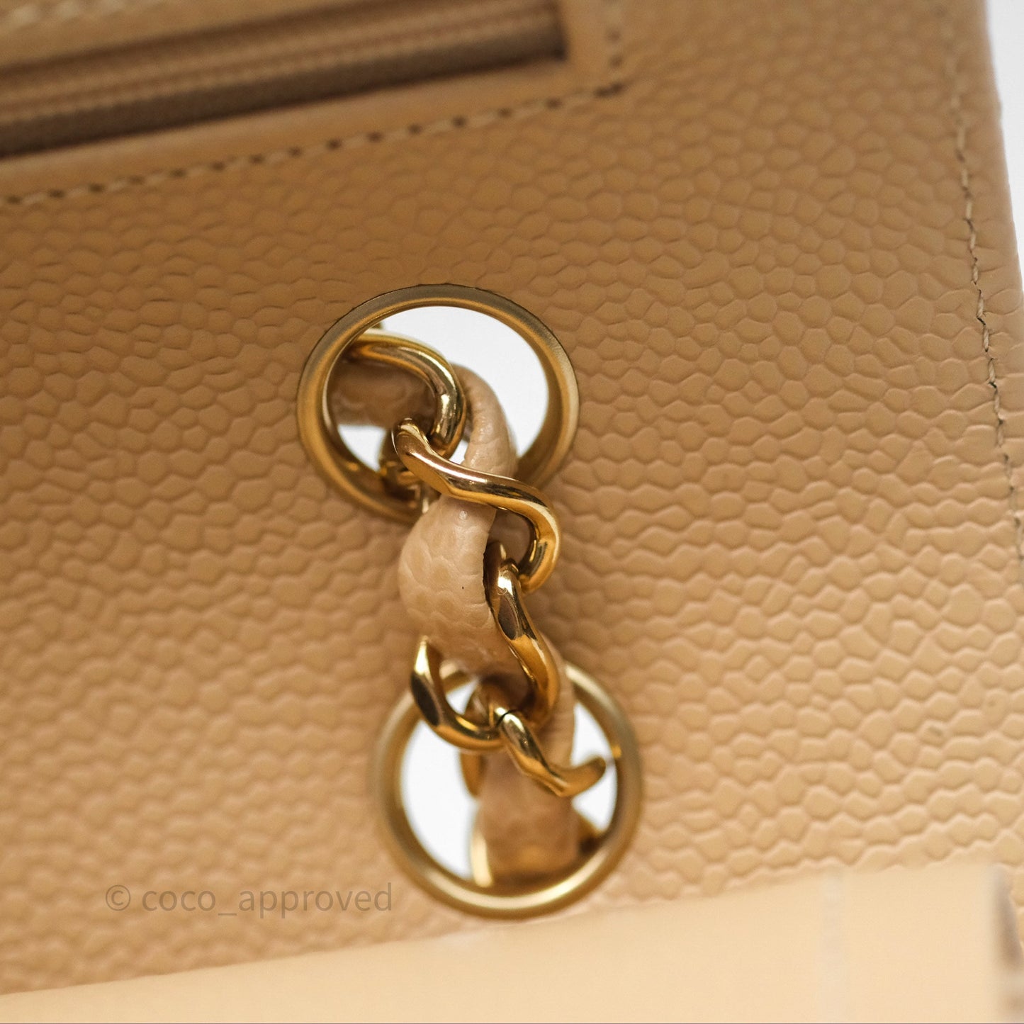 Chanel Small Quilted Classic Flap Beige Caviar Gold Hardware