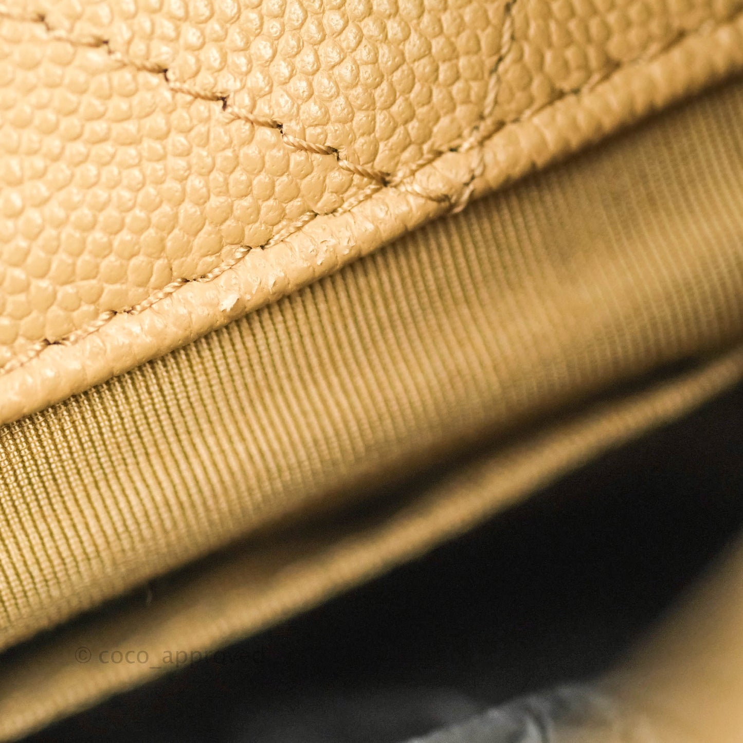 Chanel Caviar Quilted Rolled Up Bucket Drawstring Bag Beige Gold Hardware 19B