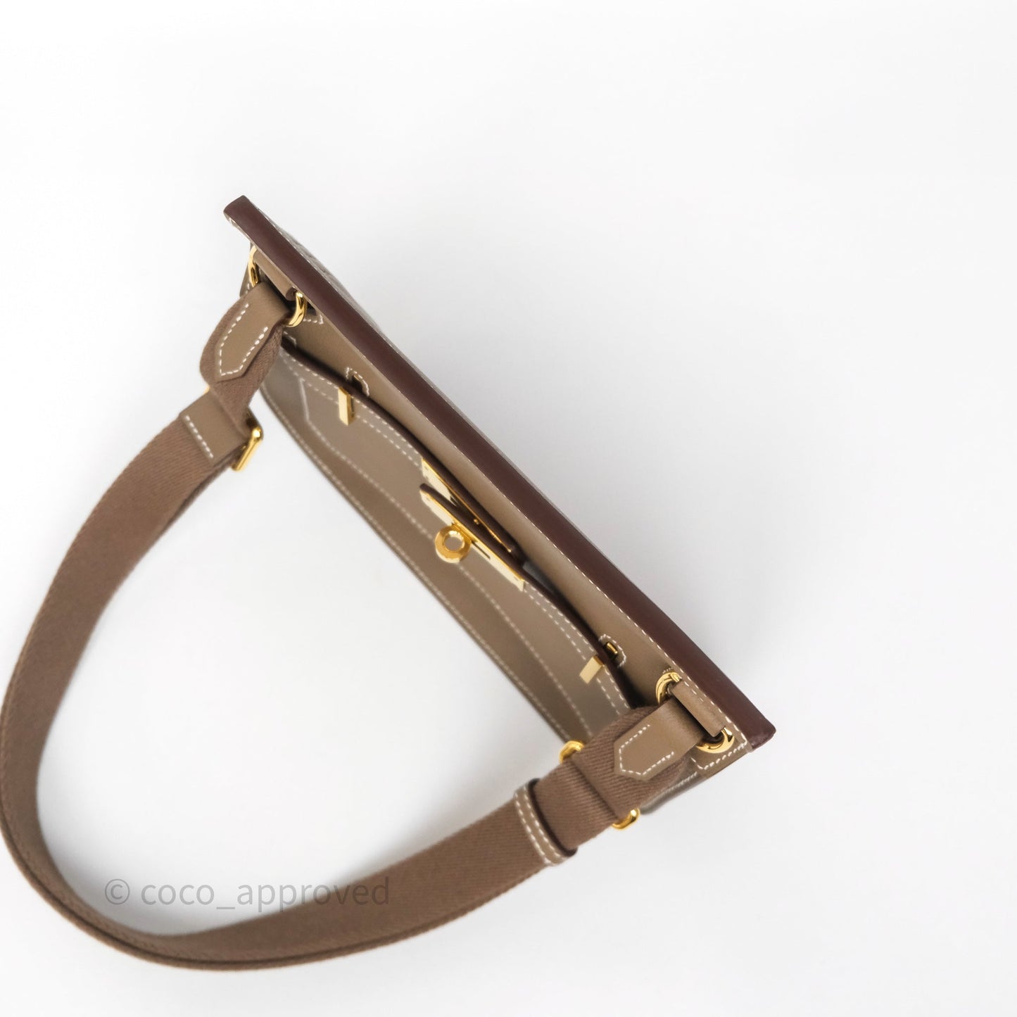 Hermès Mini Jypsiere Etoupe 18 Evercolor Gold Hardware