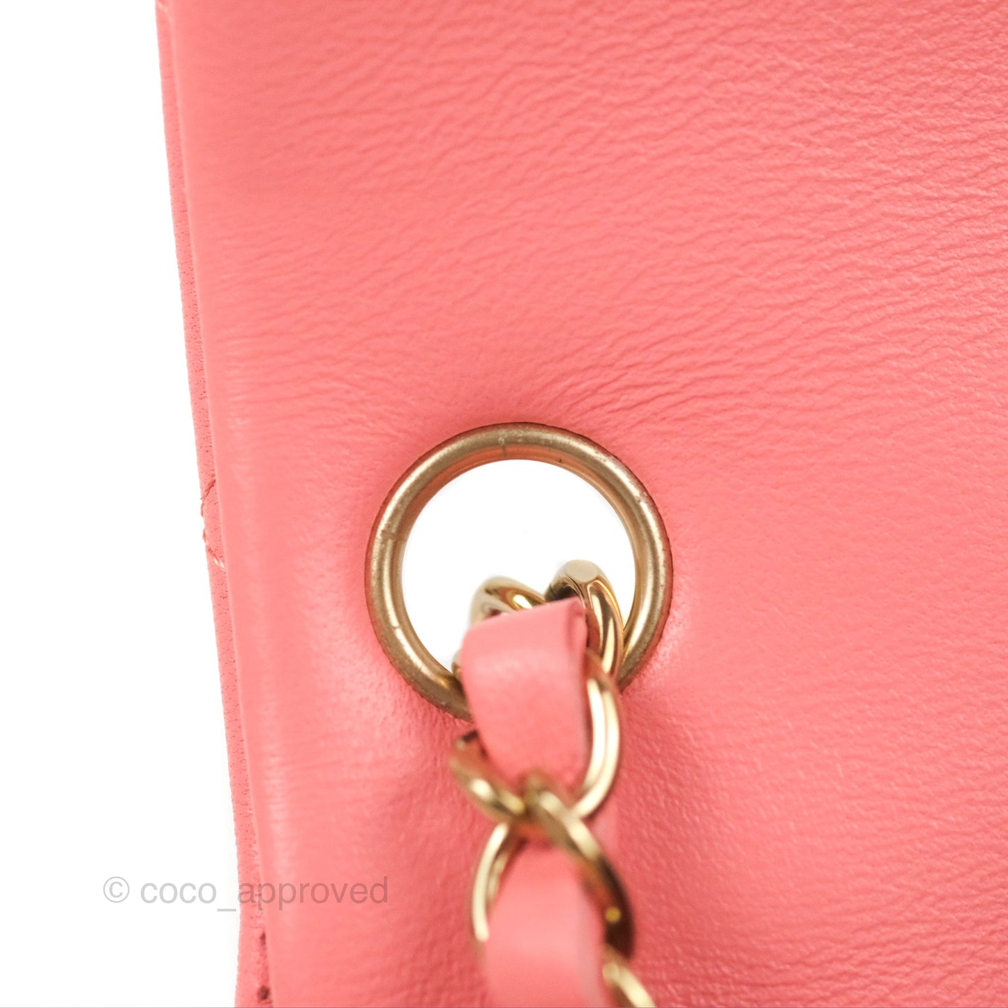 Chanel Quilted Mini Square Flap Pink Lambskin Gold Hardware