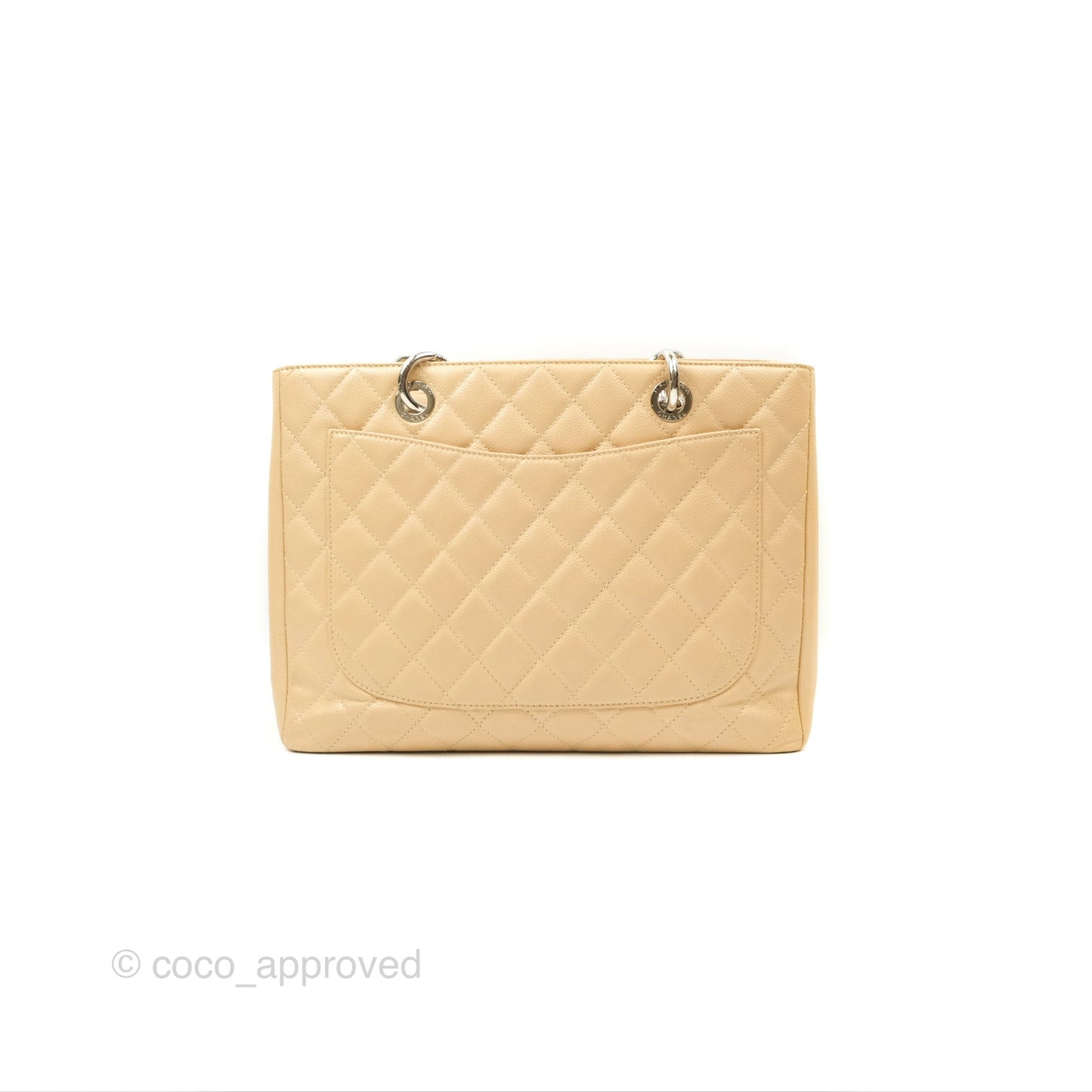 Chanel GST Beige Caviar Silver Hardware