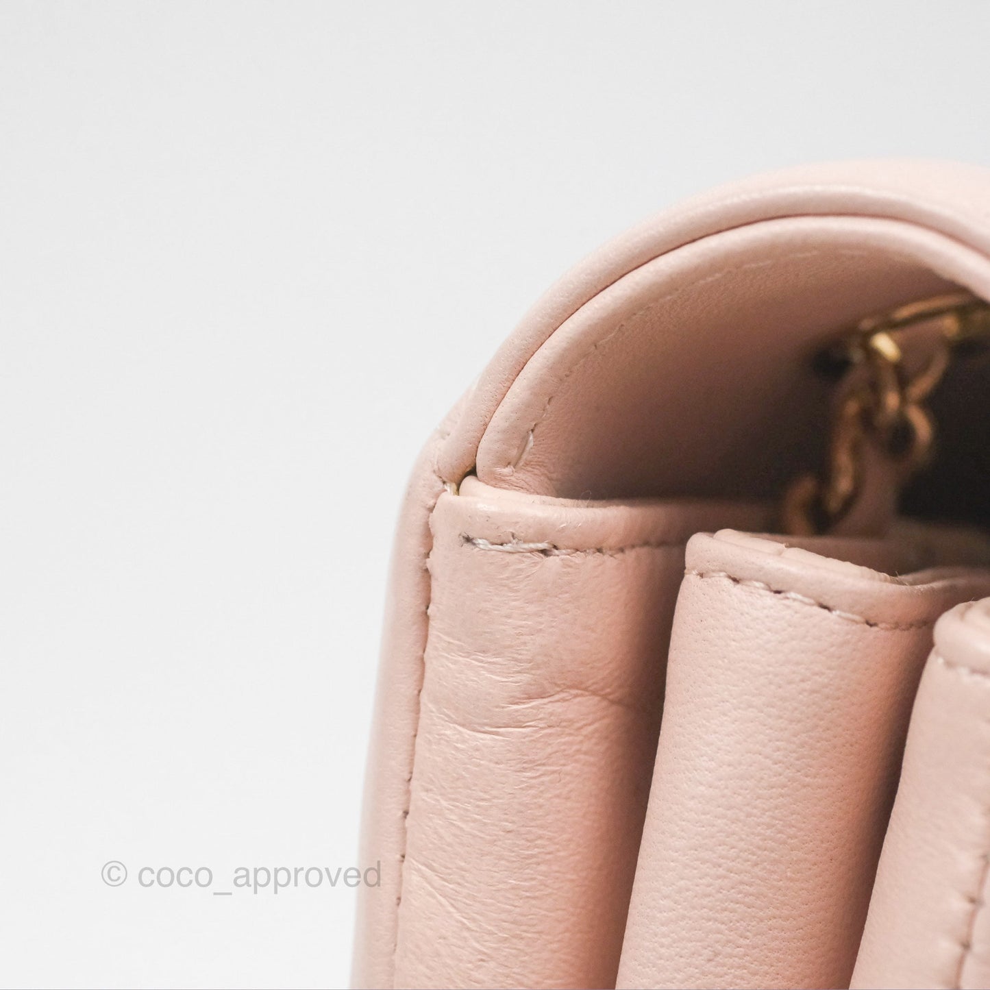 Chanel Flap Clutch With Chain Quilted Light Pink Lambskin Gold Hardware