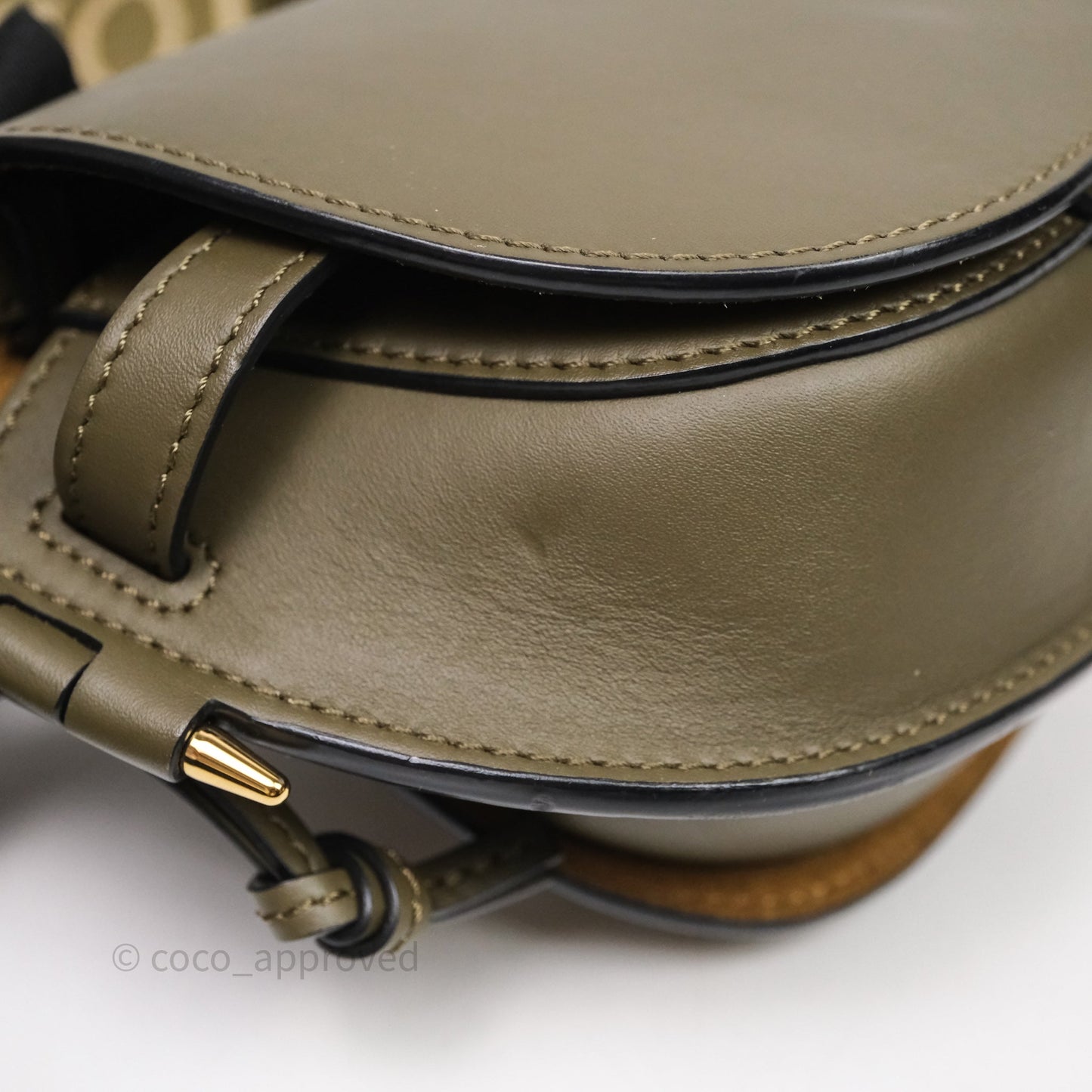 Loewe Mini Gate Dual Bag Soft Calfskin & Jacquard Strap Autumn Green