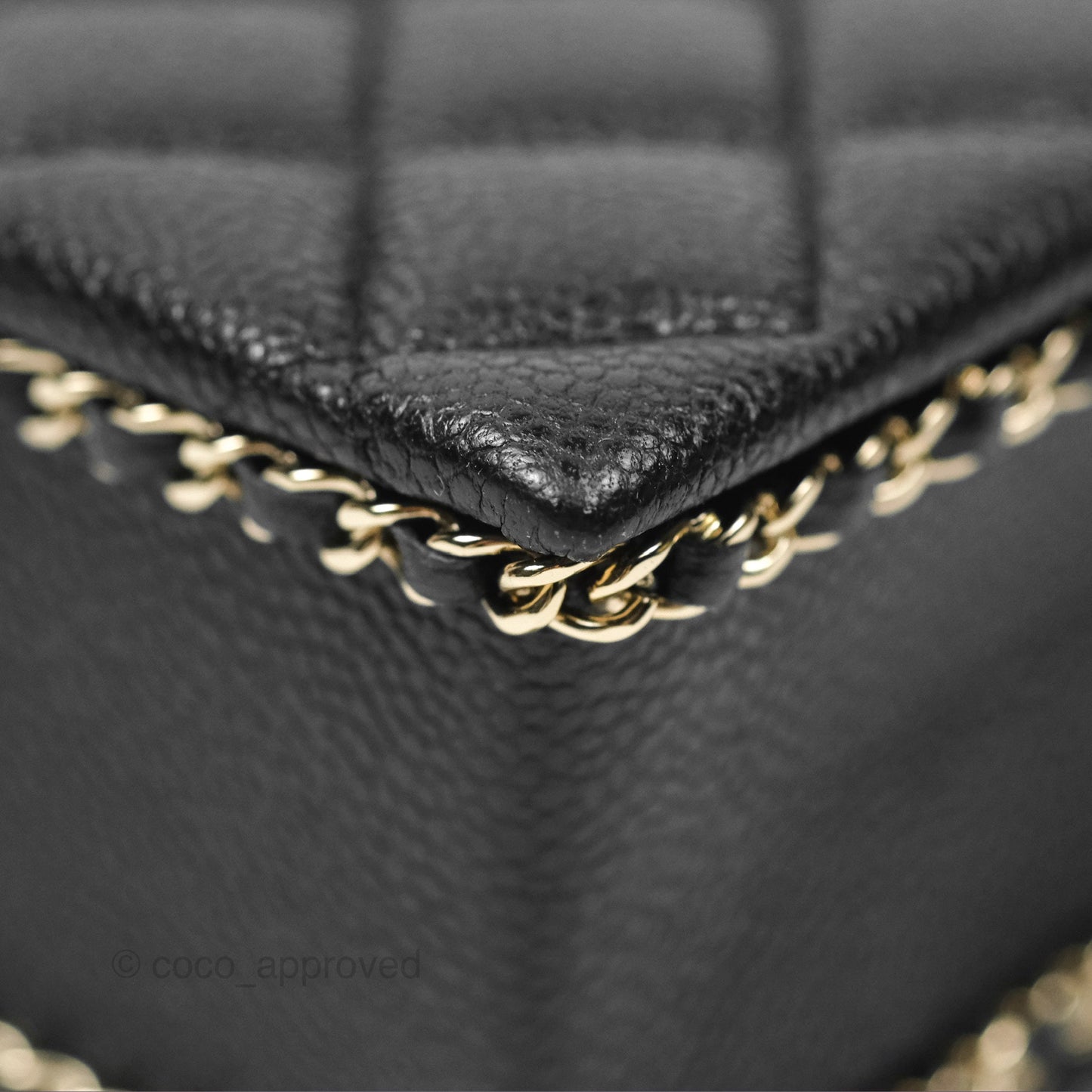 Chanel Evening Bag Caviar Black Gold Hardware 22S