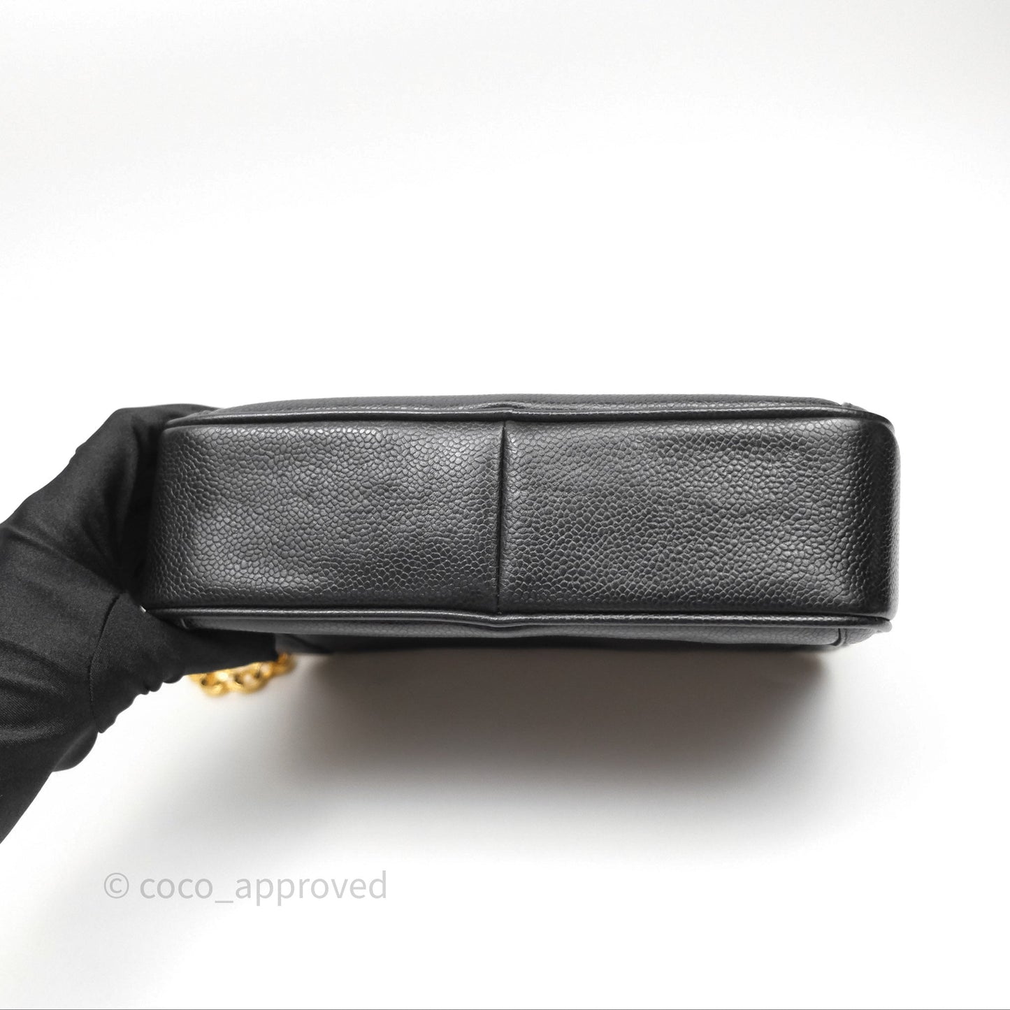 Chanel Vintage CC Camera Bag Black Caviar 24 Gold Hardware