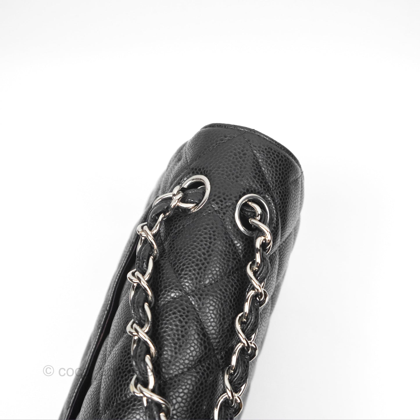 Chanel Quilted Maxi Double Flap Black Caviar Silver Hardware