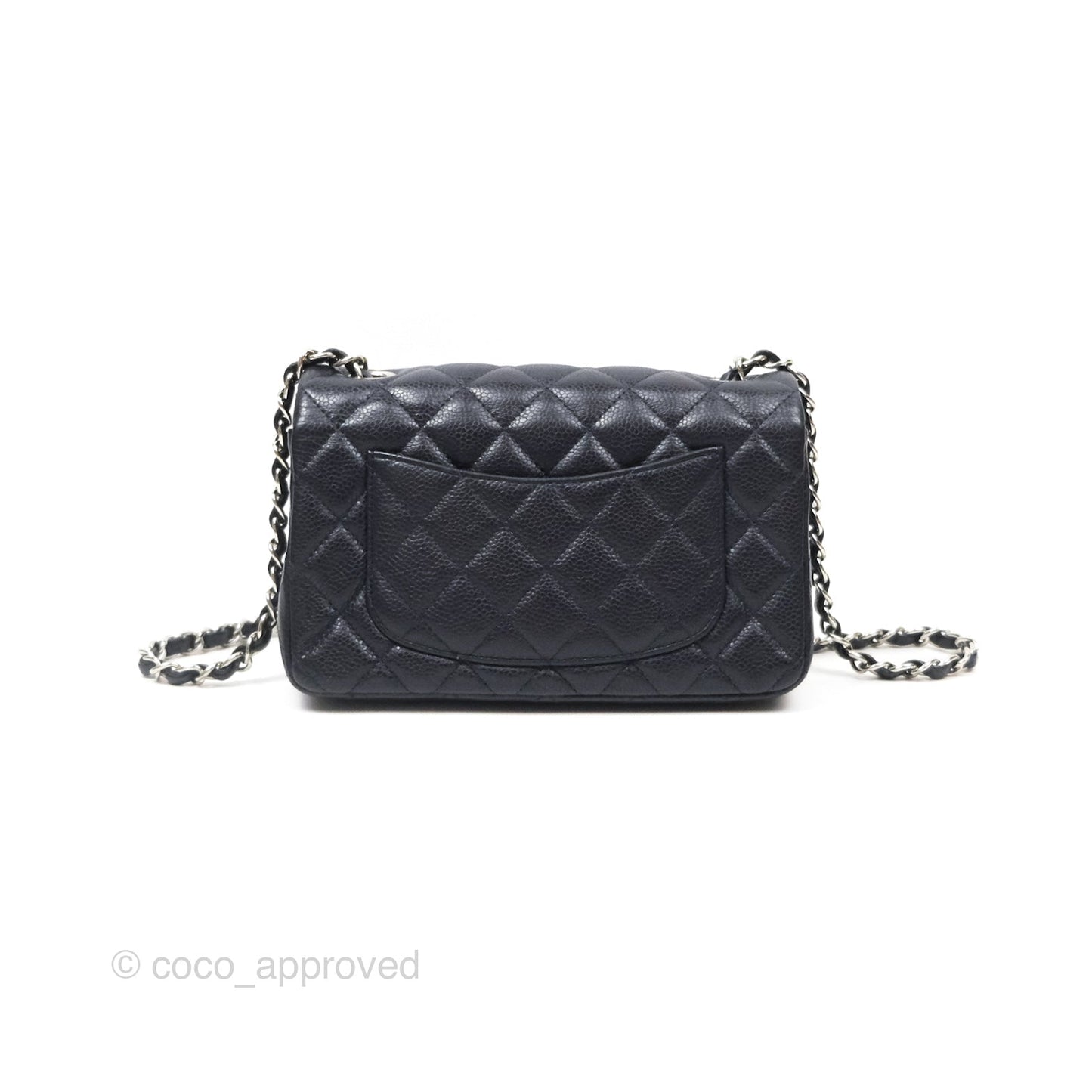 Chanel Mini Rectangular Quilted Dark Navy Caviar Silver Hardware