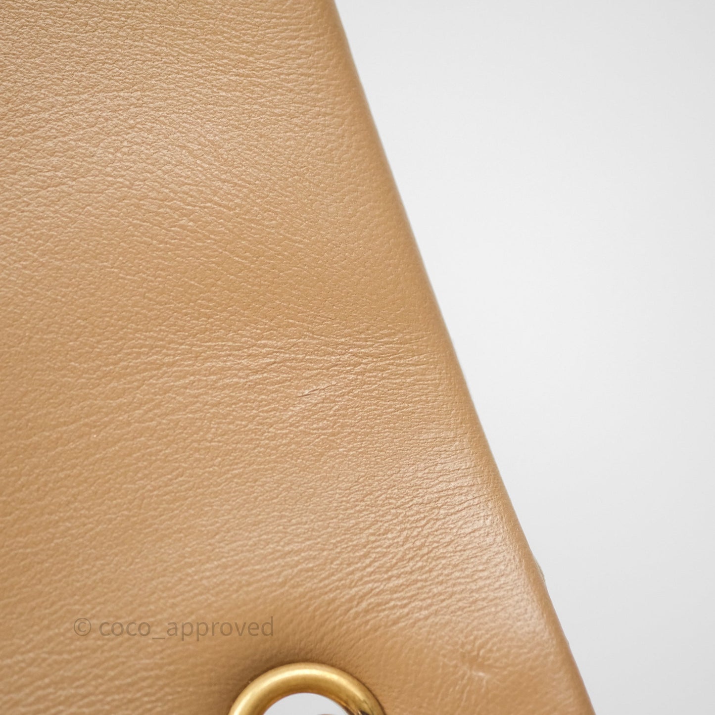 Chanel Mini Flap Bag With Heart CC Charm Dark Beige Lambskin Aged Gold Hardware