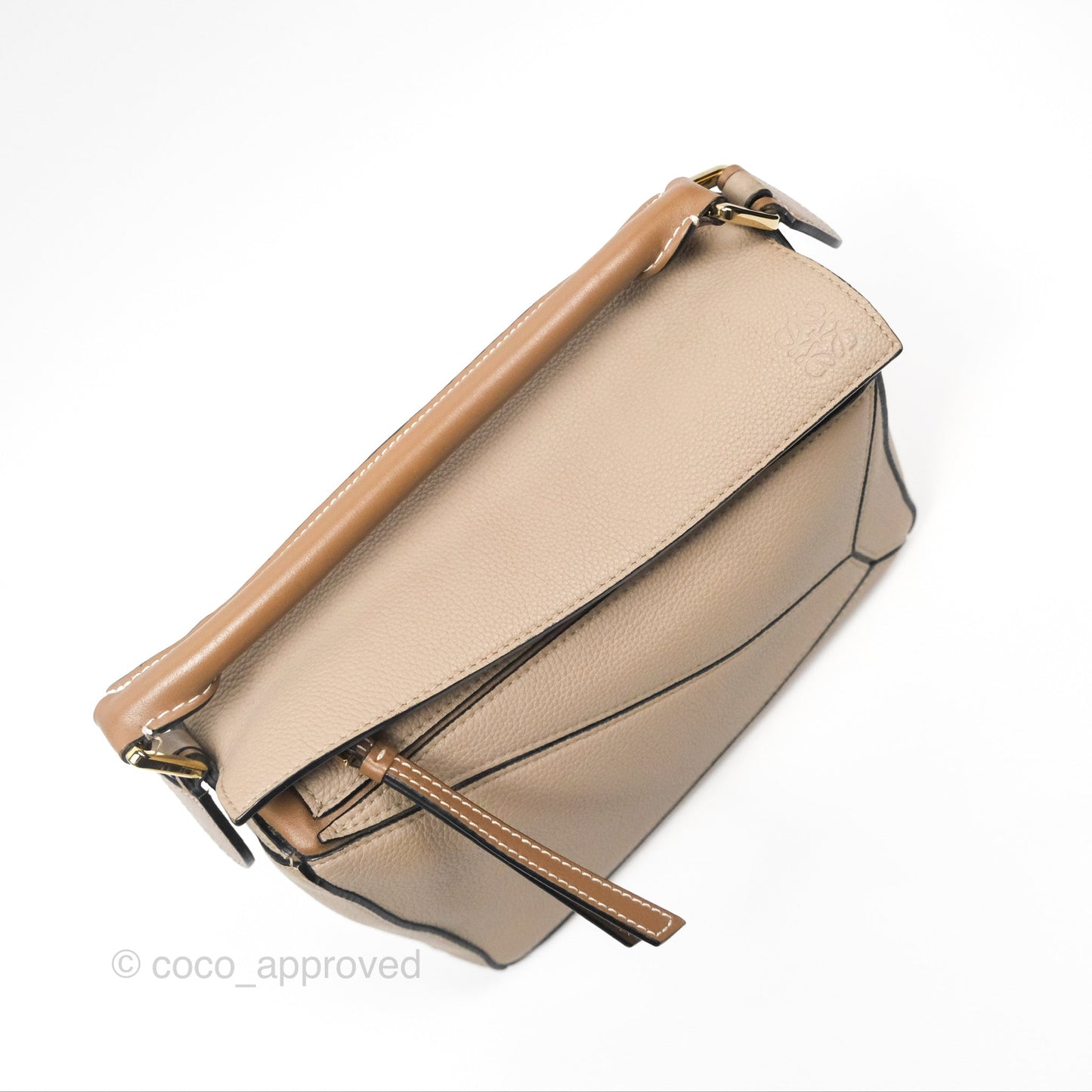Loewe Small Puzzle Bag Sand Mink Grained Calfskin