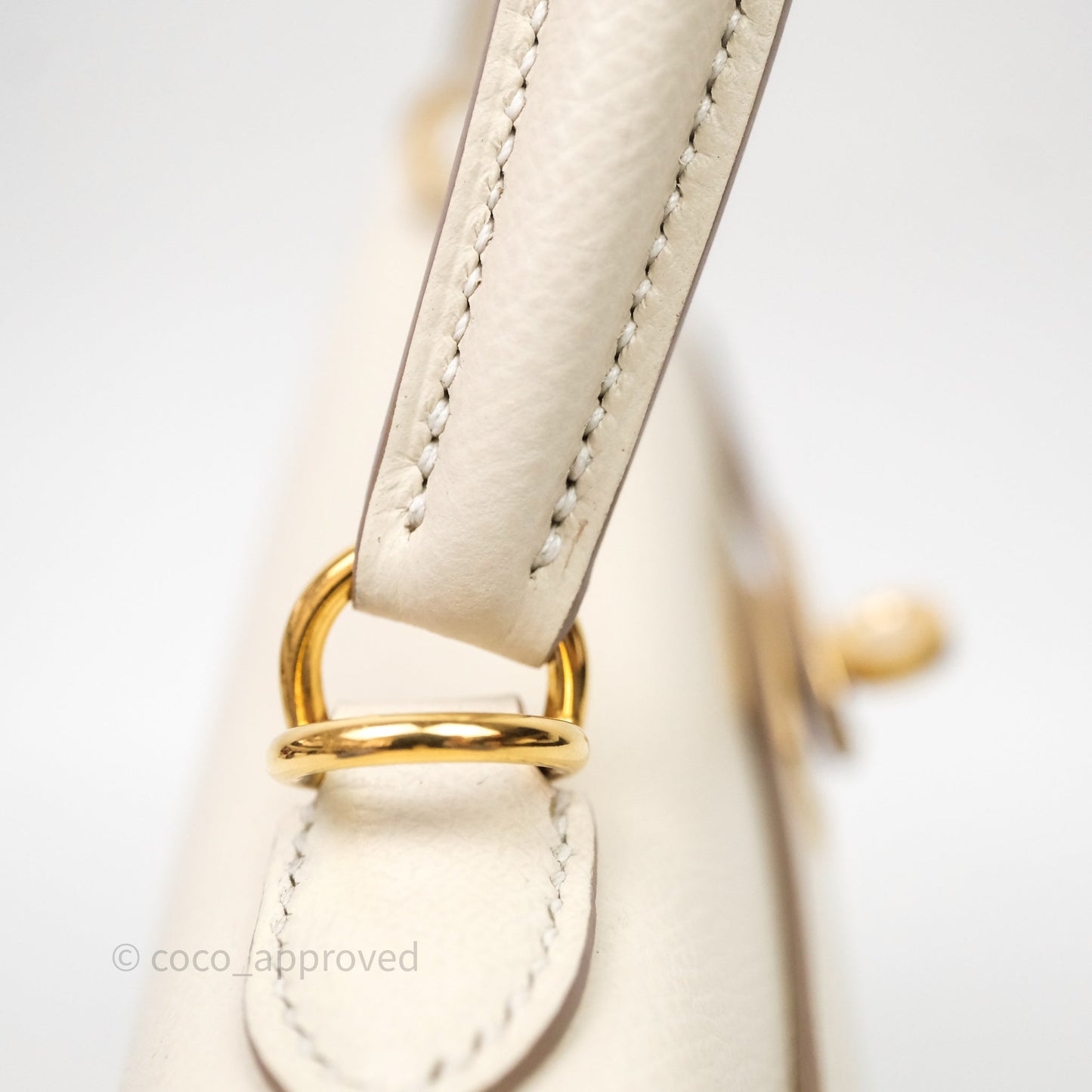 Hermes Kelly 25 Craie Epsom Gold Hardware
