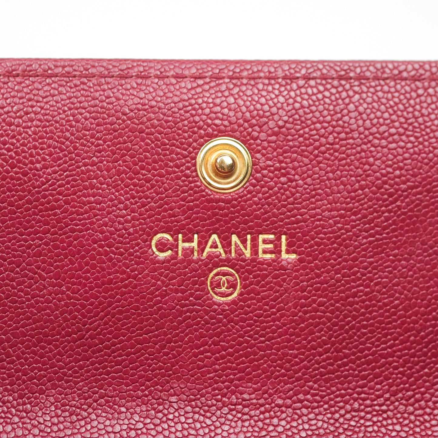 Chanel Quilted Boy Flap Long Wallet Dark Red Caviar Aged Gold Hardware