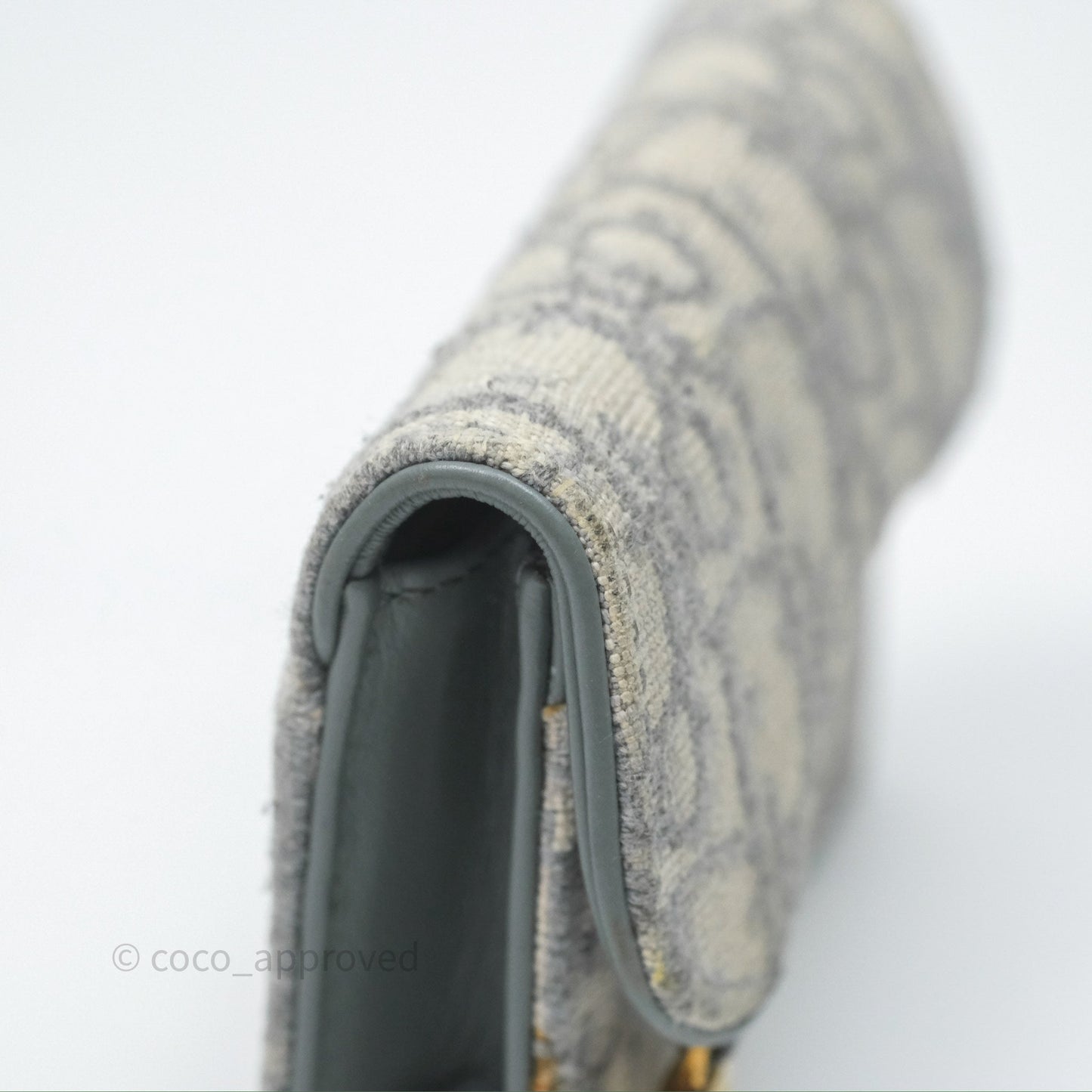 Christian Dior Saddle Bloom Card Holder Gray Dior Oblique Jacquard