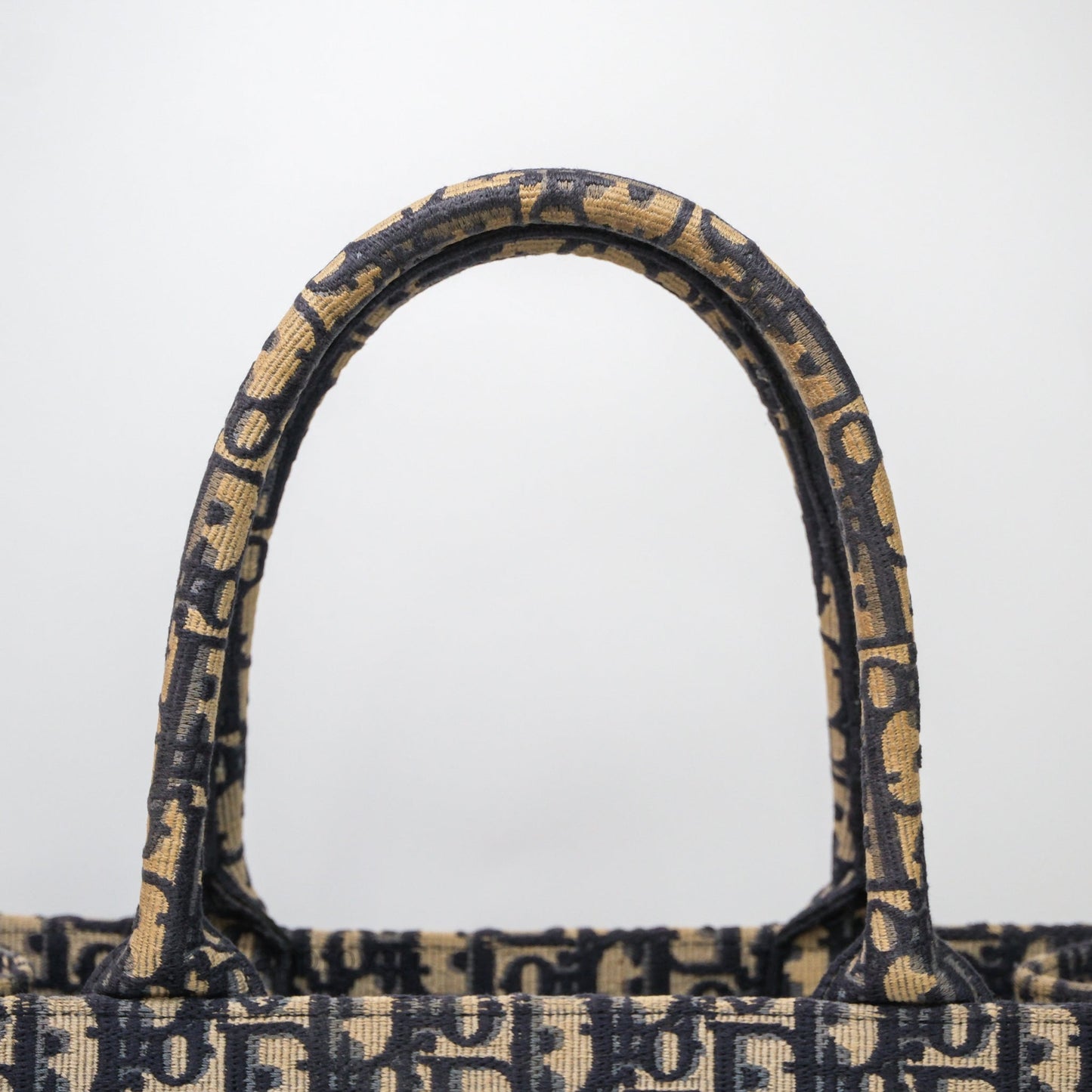 Christian Dior Medium Blue (Old Small) Dior Oblique Embroidery Canvas Book Tote