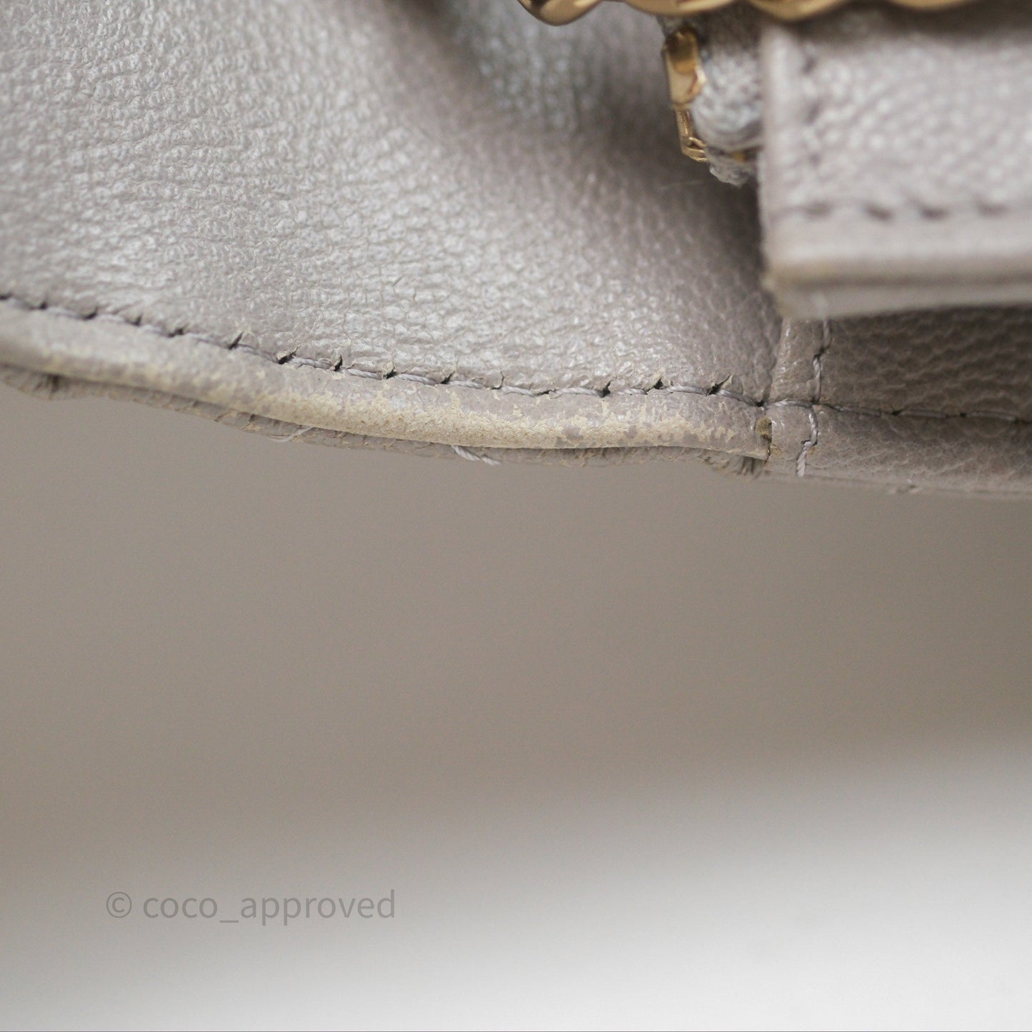 Chanel Classic Quilted Wallet on Chain WOC Grey Caviar Gold Hardware