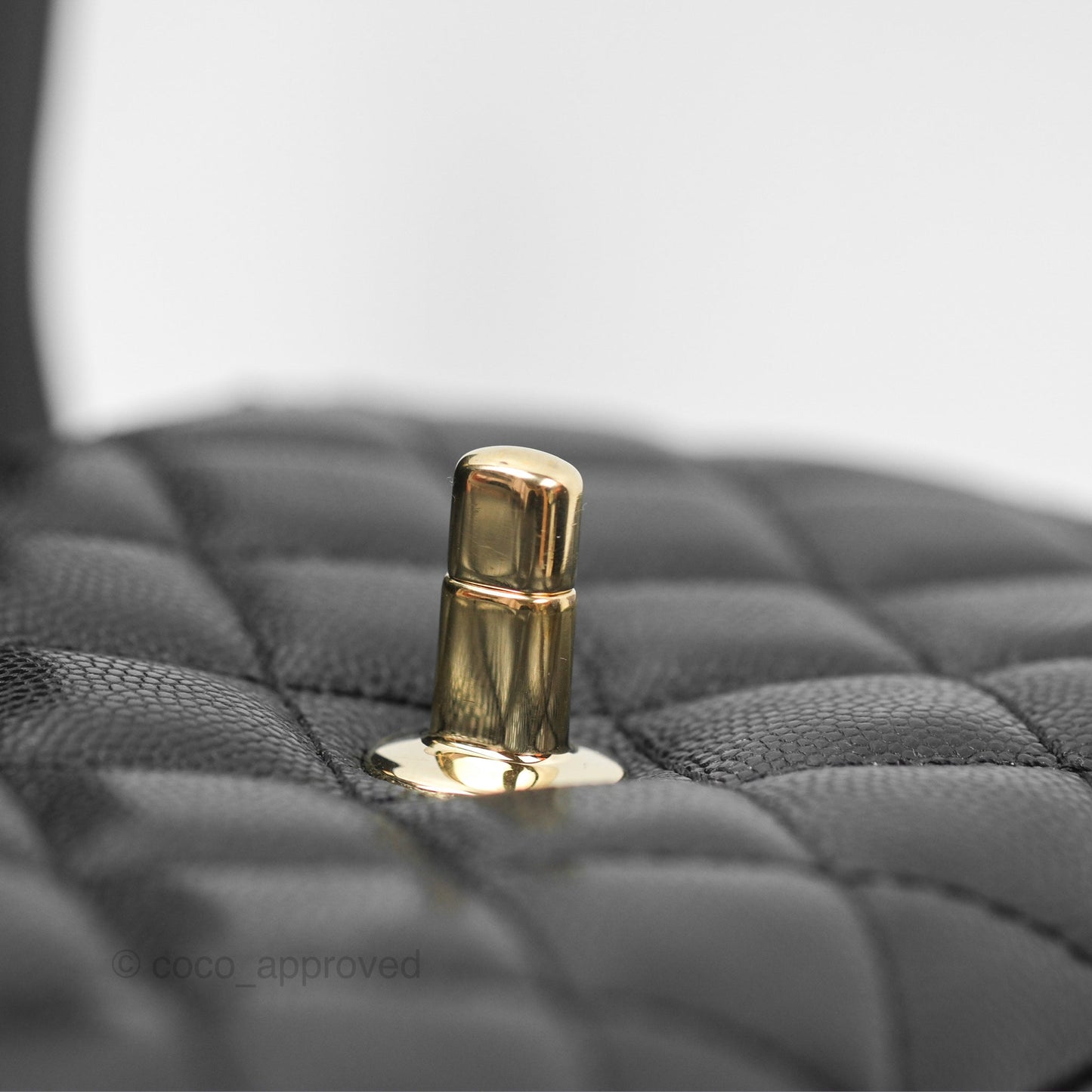 Chanel Mini Coco Handle Quilted Black Caviar Gold Hardware