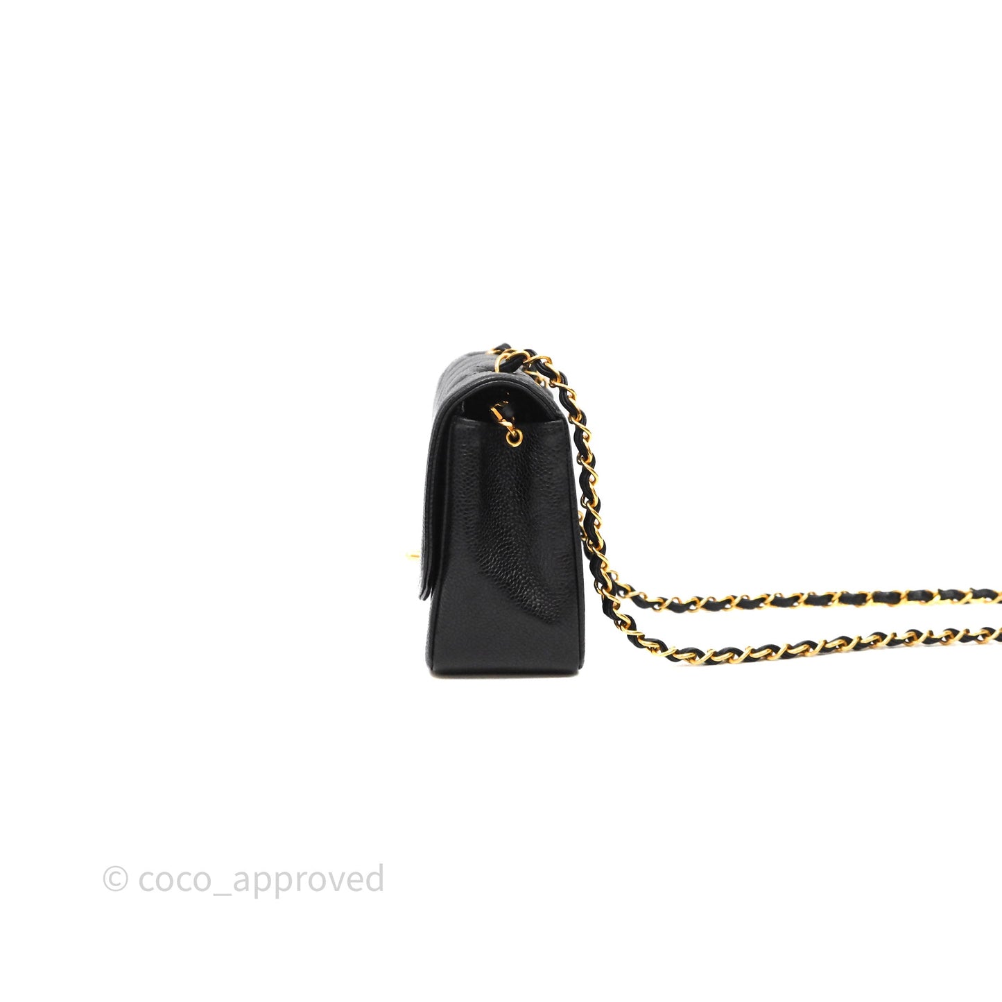 Chanel Vintage Small Classic Diana Flap Bag Black Caviar 24K Gold Hardware