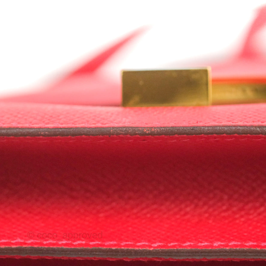Hermès Constance 24 Rouge Casaque Epsom Gold Hardware