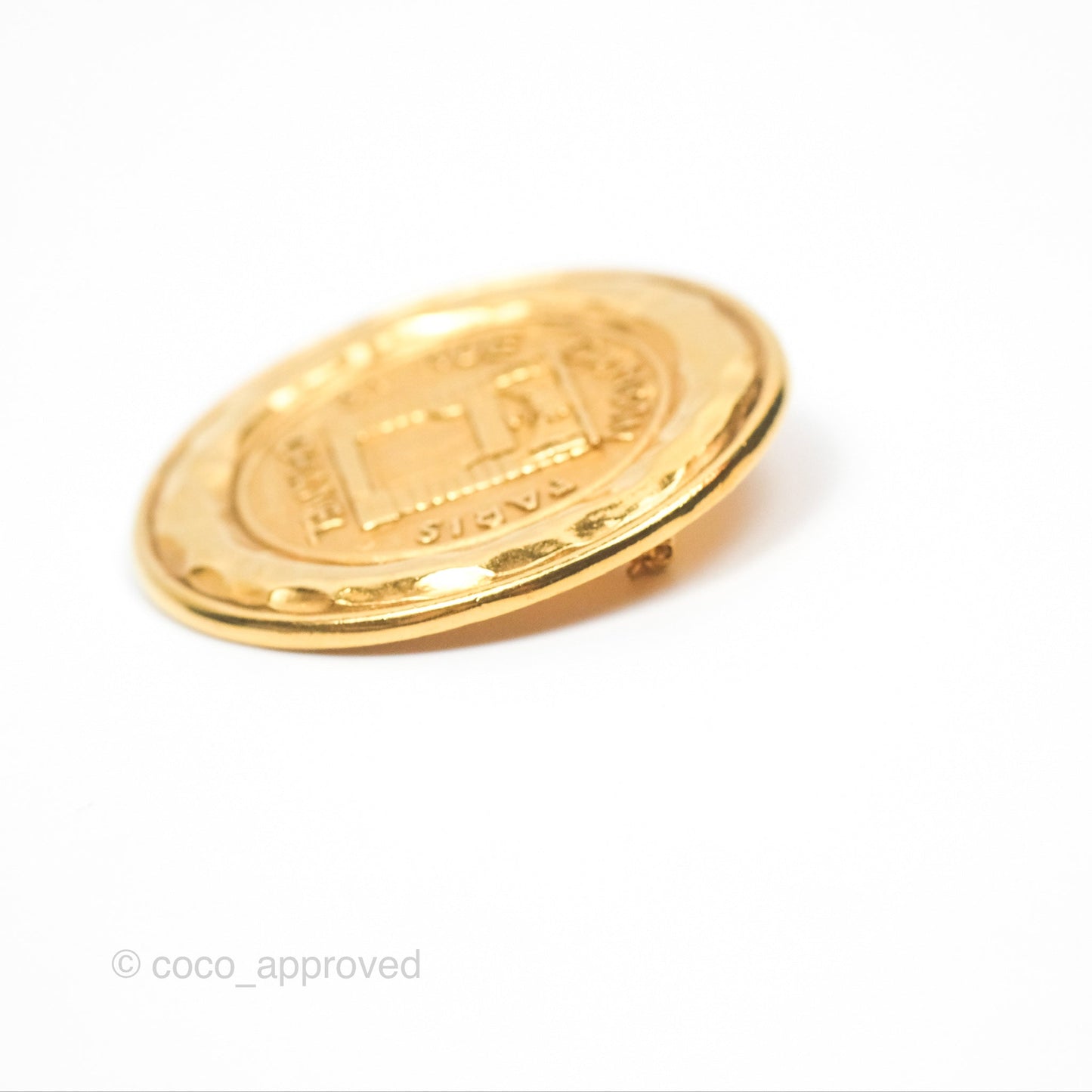 Chanel Vintage Rue Cambon Medallion Brooch