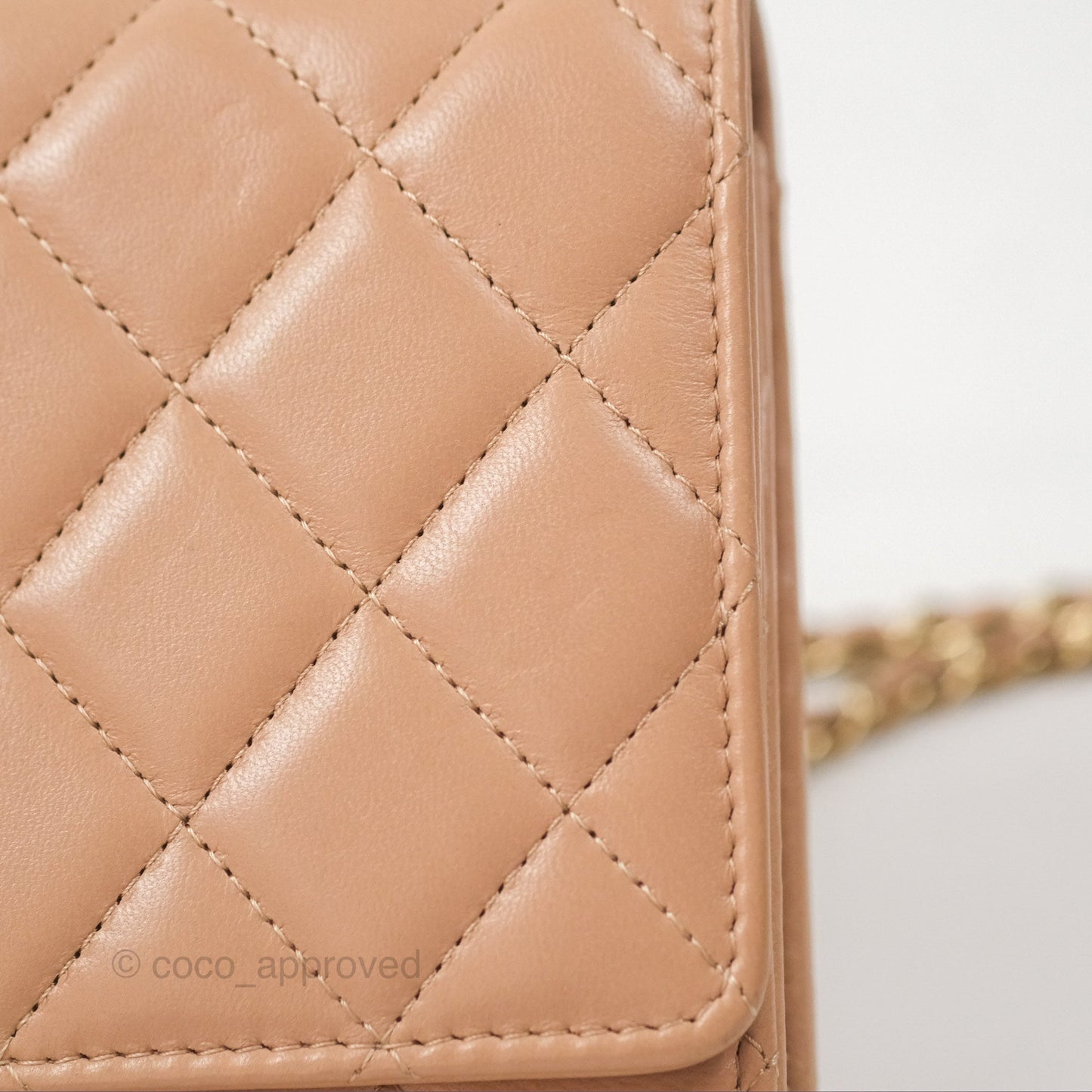 Chanel Trendy CC WOC Quilted Beige Lambskin Gold Hardware