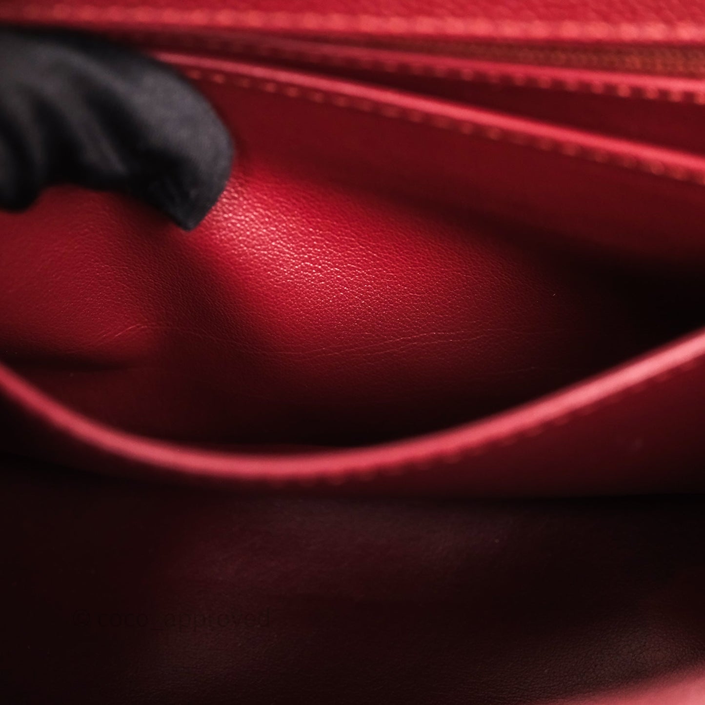 Chanel Small Coco Handle Quilted Red Burgundy Caviar Gold Hardware
